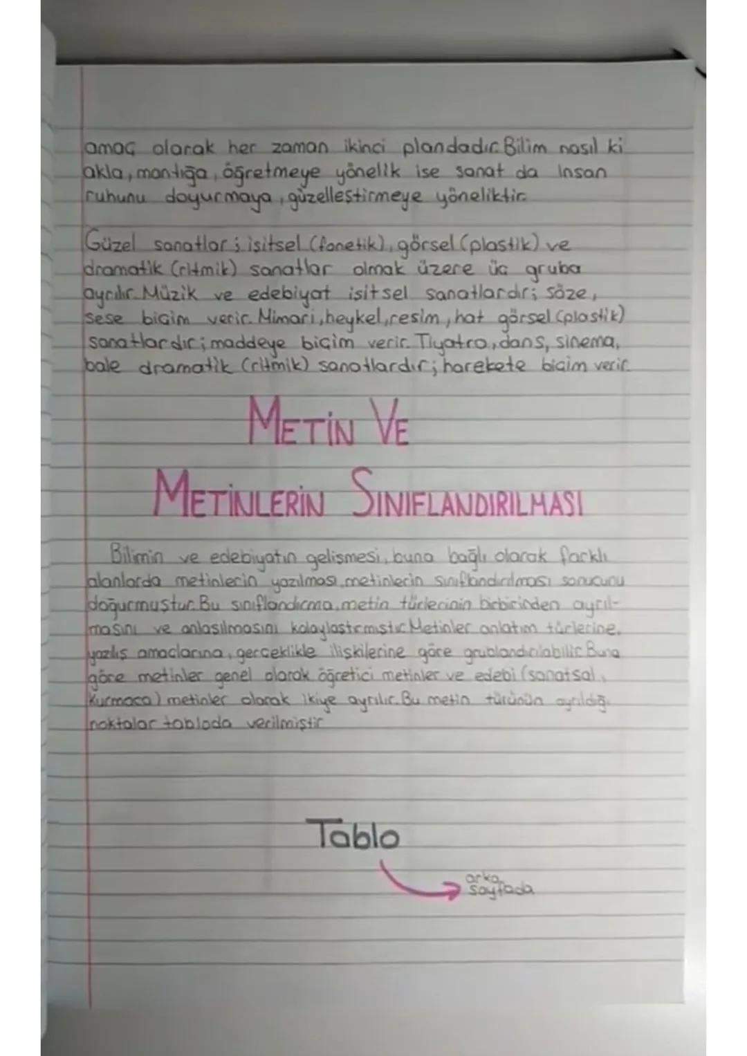 9. Sınıf Edebiyat: Metin ve Metin Sınıflandırması Konu Özeti