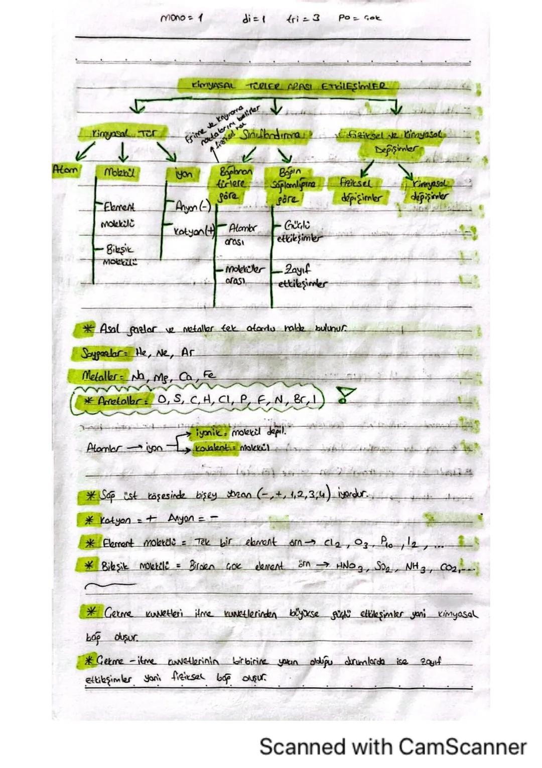 Tyt Kimya Kimyasal türler arası etkileşimler 