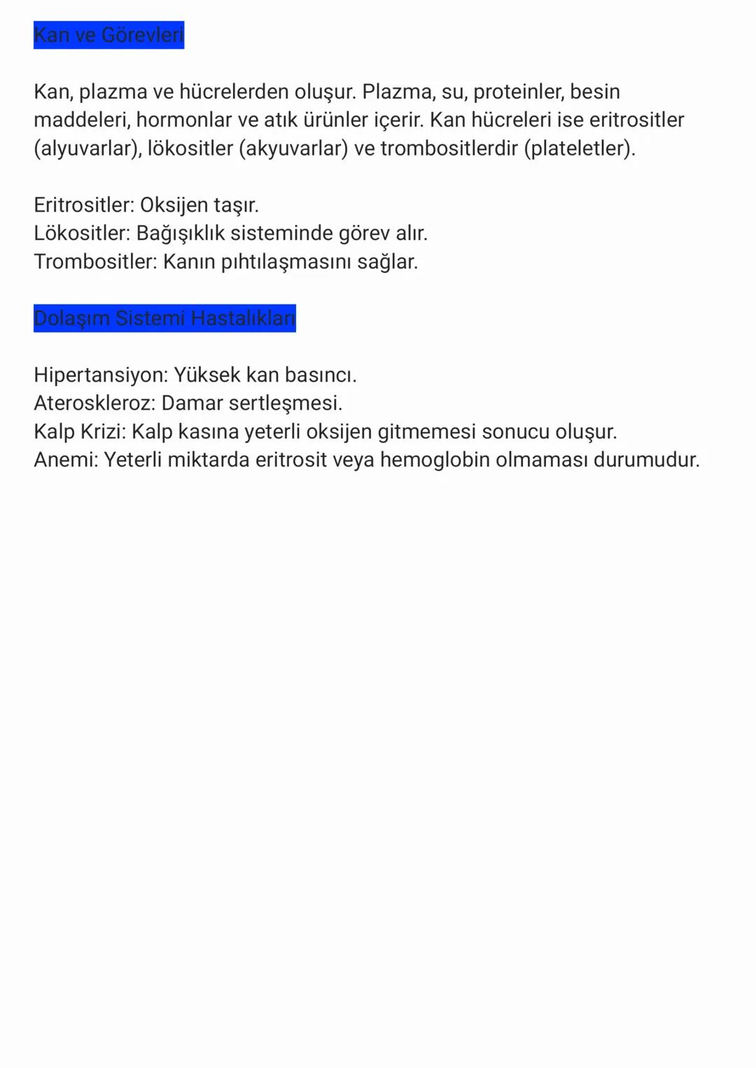 Dolaşım Sistemi ve Görevleri
DOLAŞIM SİSTEMİ
Dolaşım sistemi, vücutta kanın taşınmasını sağlayan bir sistemdir.
Oksijen ve besin maddelerini