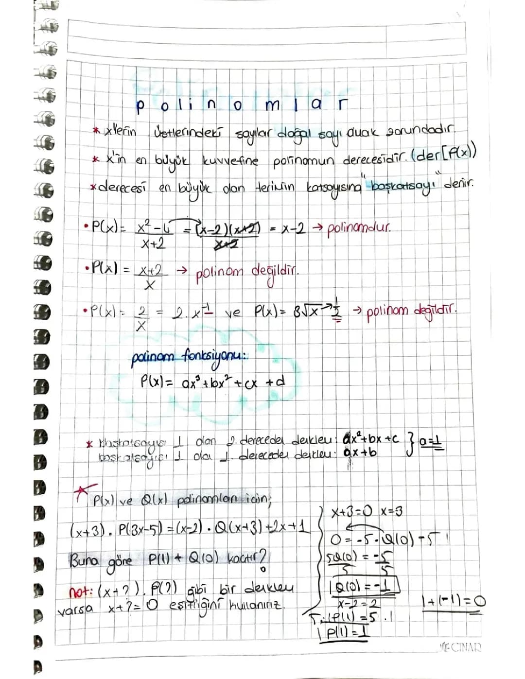 Polinomlar Konu Anlatımı