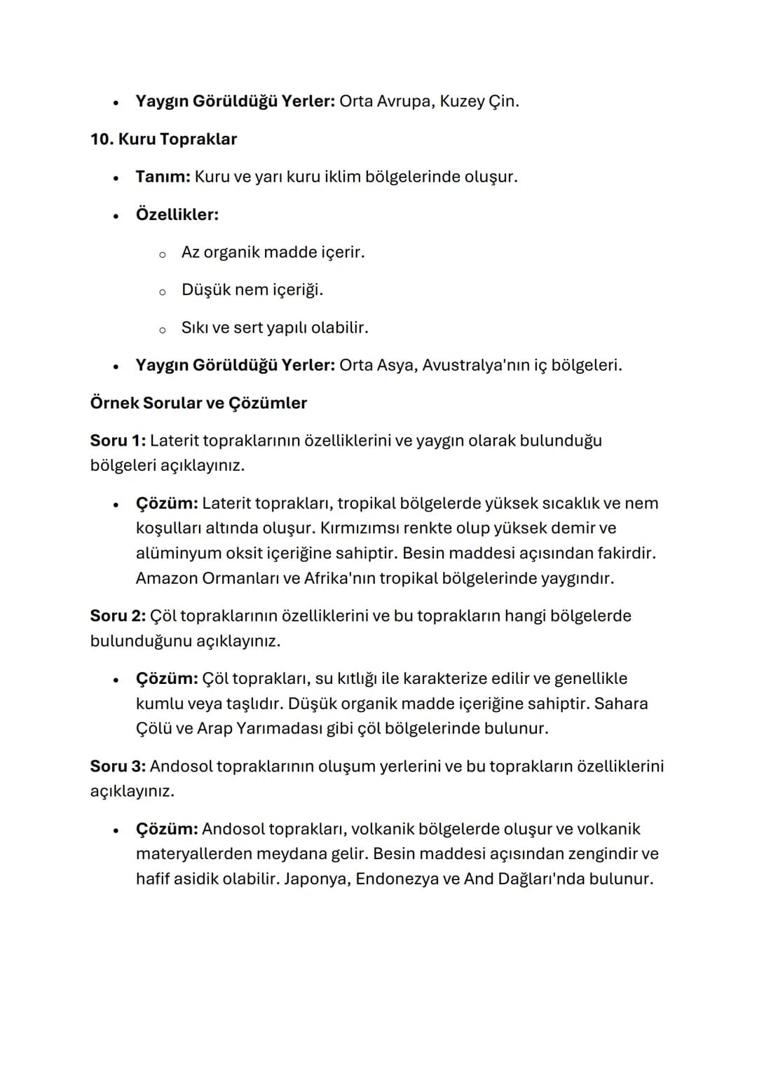 YERYÜZÜNDEKİ TOPRAK ÇEŞİTLİLİĞİ
Toprak, gezegenimizdeki en önemli doğal kaynaklardan biridir ve farklı iklim
koşulları, bitki örtüleri ve je