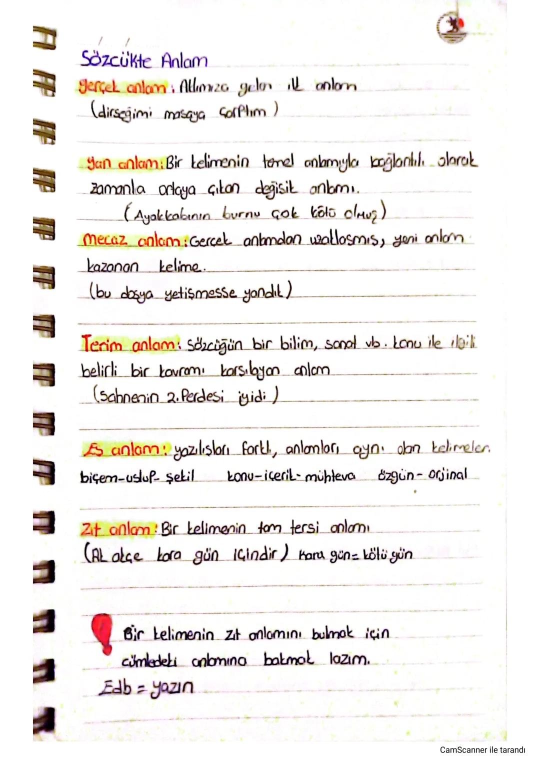 # Sözcükte Anlam

gerçek anlam: Alliımıza gelen ilk anlon
(dirseğimi masaya SorPlim)

Yan anlam Bir kelimenin temel anlamıyla bağlantılı ola