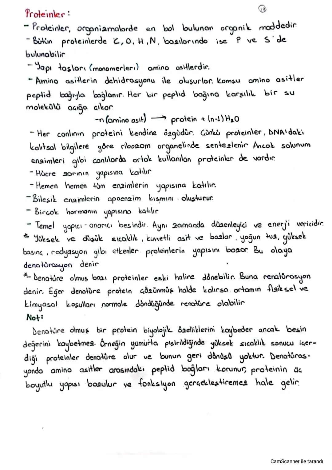 Proteinler:
- Proteinler, organizmalorde en bol bulunan organik moddedir.
- Bütün proteinlerde C, O, H,N, bazılarında ise
bulunabilir
-Yapı 