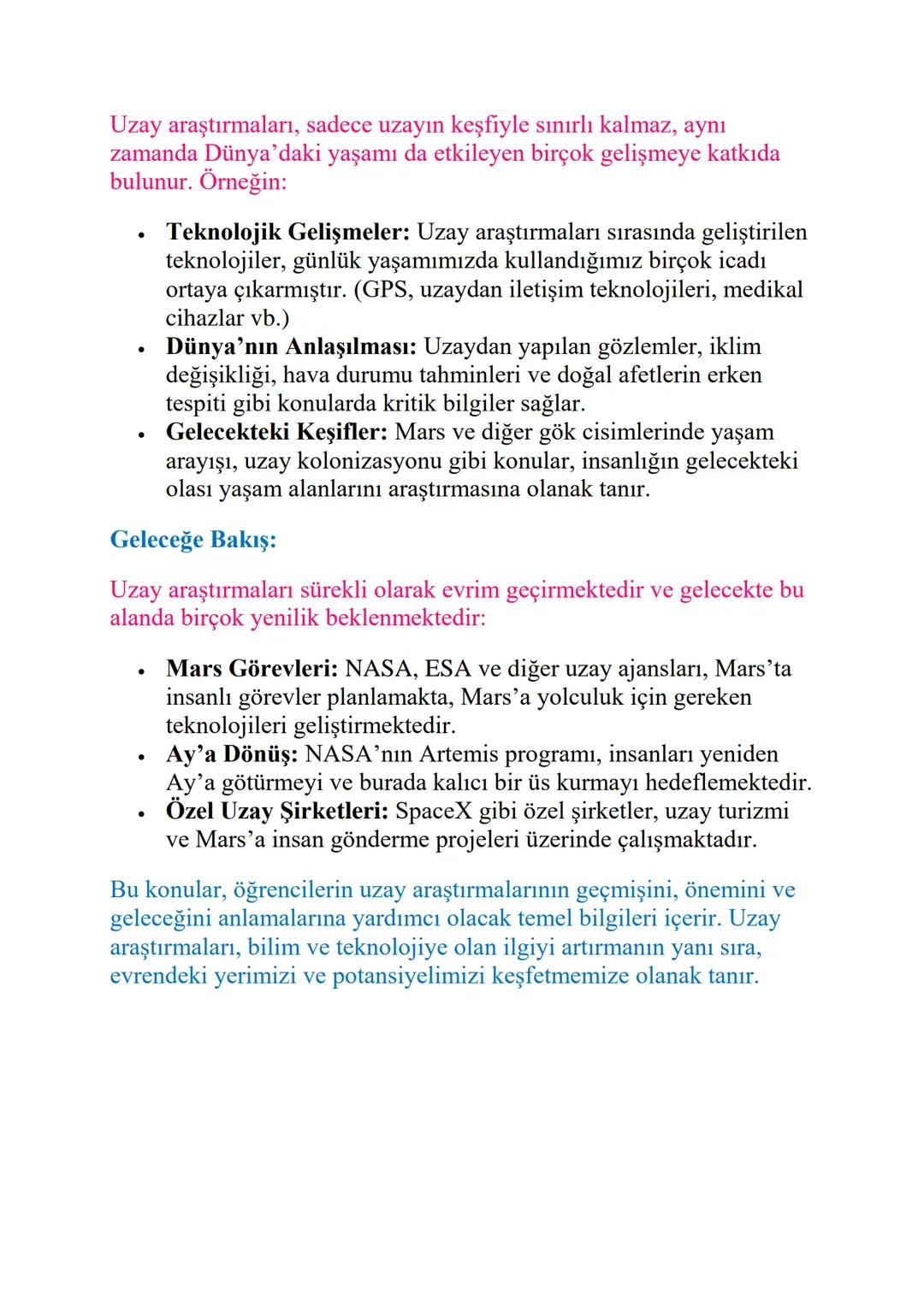 # UZAY ARAŞTIRMALARI

Uzay Araştırmalarının Tarihçesi:

Uzay araştırmaları, insanoğlunun uzayı keşfetme çabalarının
sonucunda ortaya çıkmışt