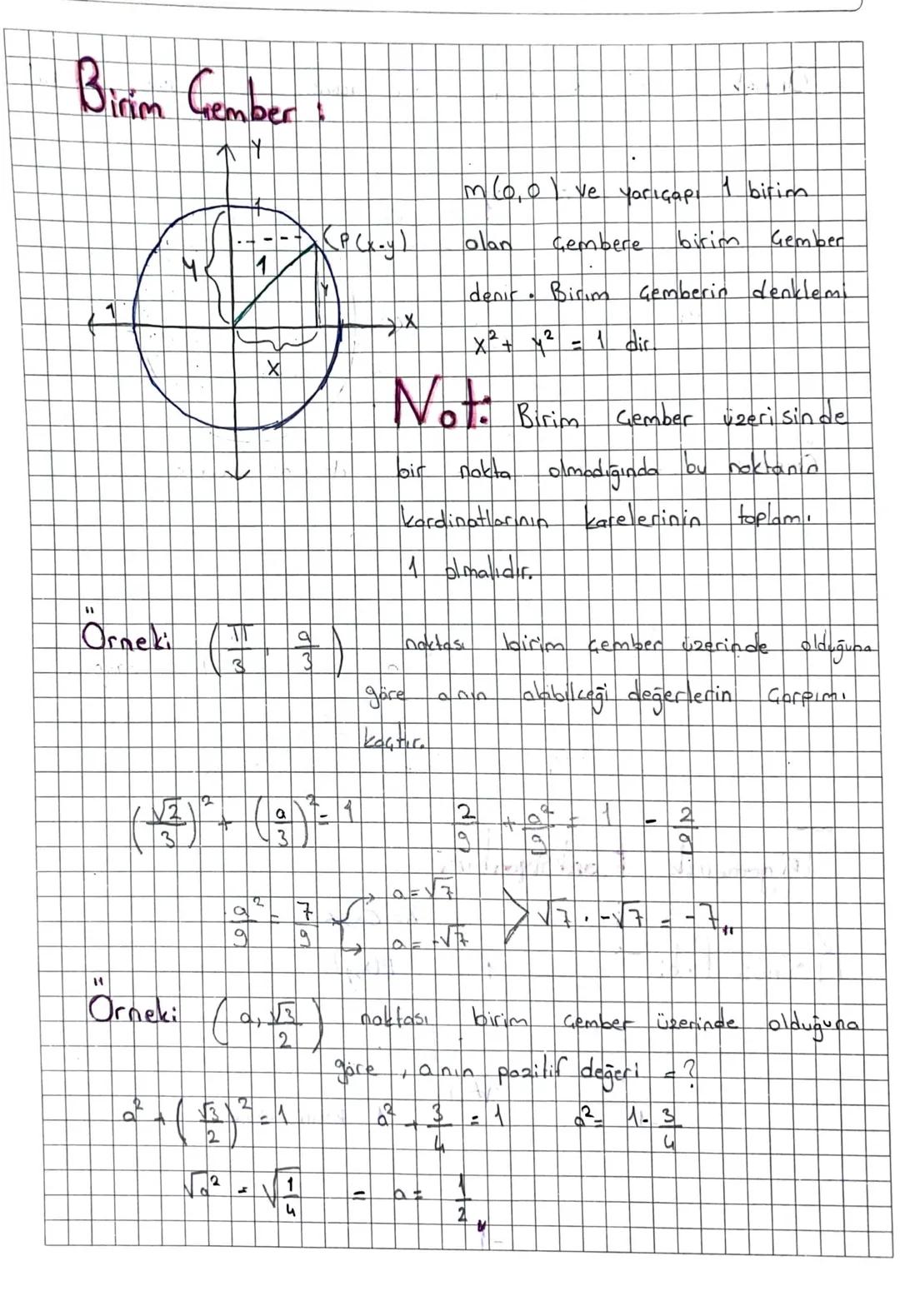 Birim Gember
m (0,0) ve yarıçapı
P(x-y)
olan
Gembere
1 birim
birim Gember
denir. Birim Gemberin denklemi
x² + 42
-
1 dir
Not: Birim Gember
G