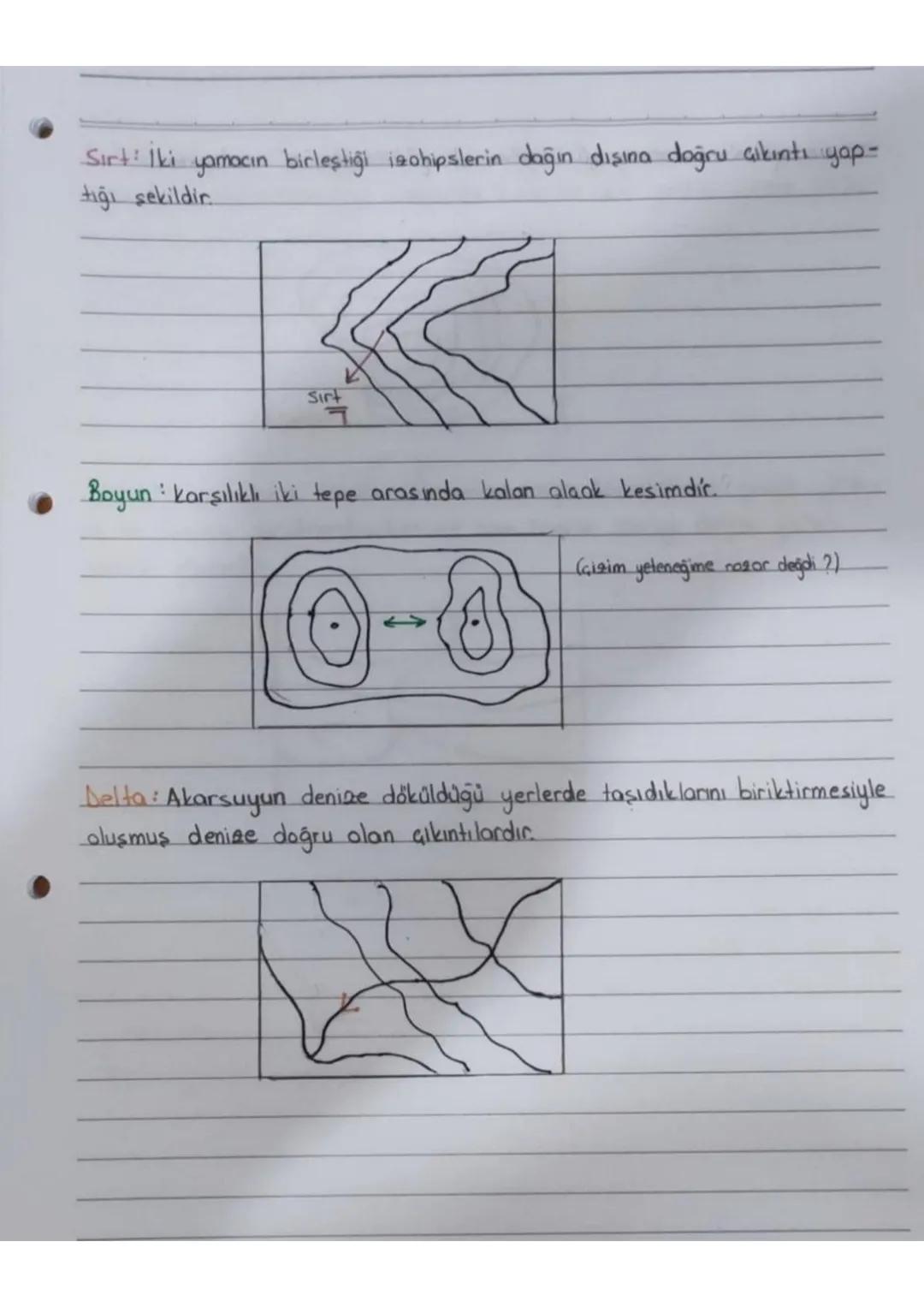 Taohipsler
Deniz seviyesinden itibaren aynı yükseltiye sahip noktaların birleştiril
mesiyle elde edilen kapalı eğrilere eş yükselti eğrisi (