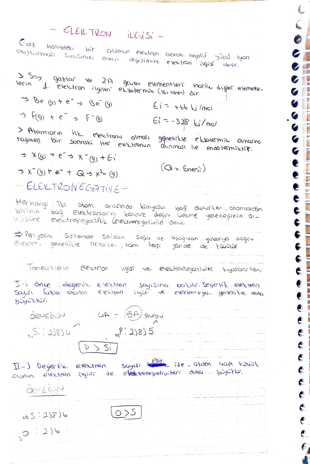 Gaz
-
ELEIL TRON
ILGISI
atomun electron alarak negatif yuku iyon
halindeki
bir
Sırasında
enerji
değişimine
elektron
ilgisi
denir.
Oluşturmas