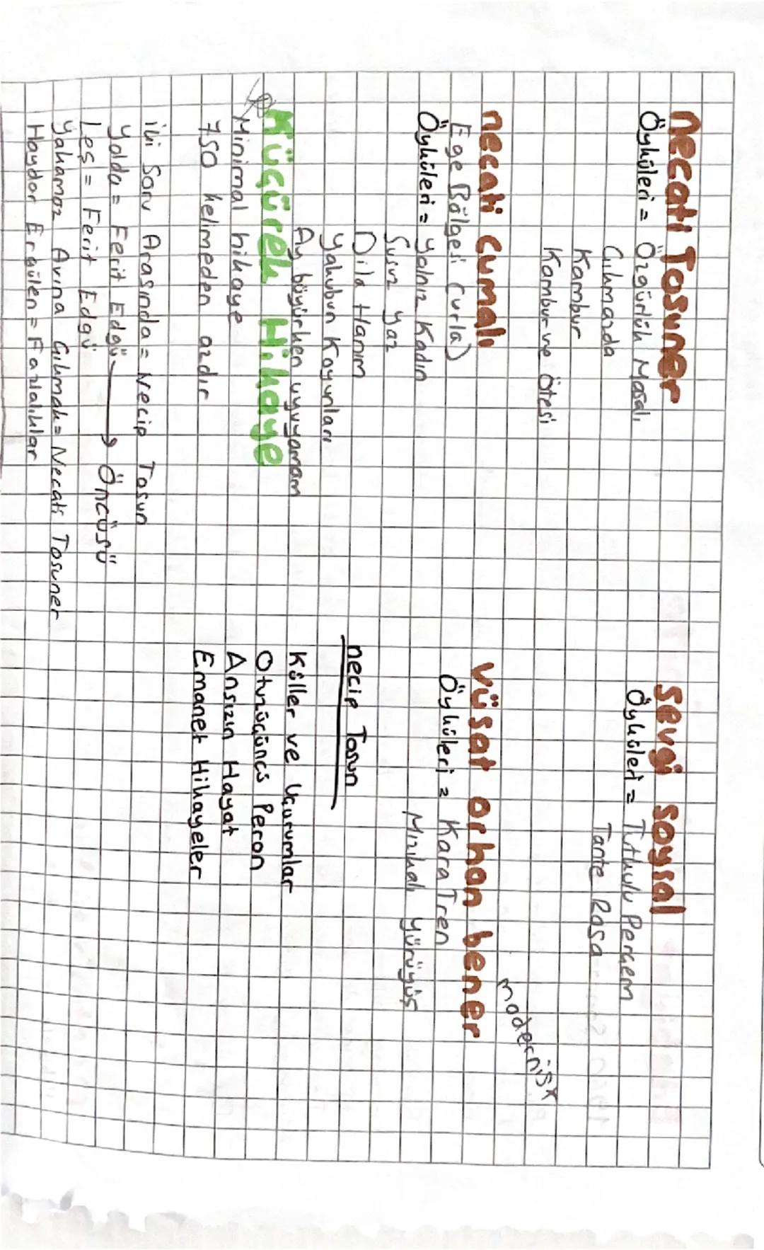 ་་་་་་་
tahta at Oğuz Atay
parasiz yakılı = Füruzan
Edebiyat Not 2. Unite
1960 Sonrası Hikaye.
Bu dönemde hikaye hem teknik hem de karu acıs