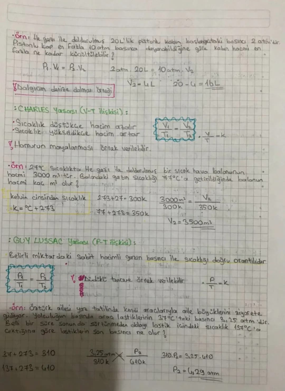 GAZLAR
• Gazların özellikleri ve gaz yasaları
•
Szellikleri
Gaz tanecikleri hem bir biriyle hem de bulundukları kabin ceperine çarparak
uygu