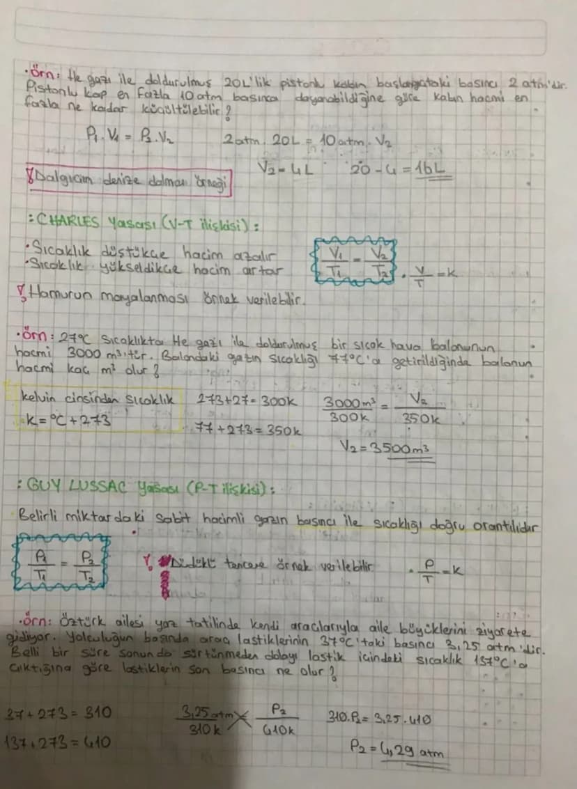 GAZLAR
• Gazların özellikleri ve gaz yasaları
•
Szellikleri
Gaz tanecikleri hem bir biriyle hem de bulundukları kabin ceperine çarparak
uygu