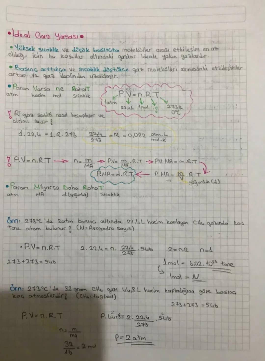 GAZLAR
• Gazların özellikleri ve gaz yasaları
•
Szellikleri
Gaz tanecikleri hem bir biriyle hem de bulundukları kabin ceperine çarparak
uygu