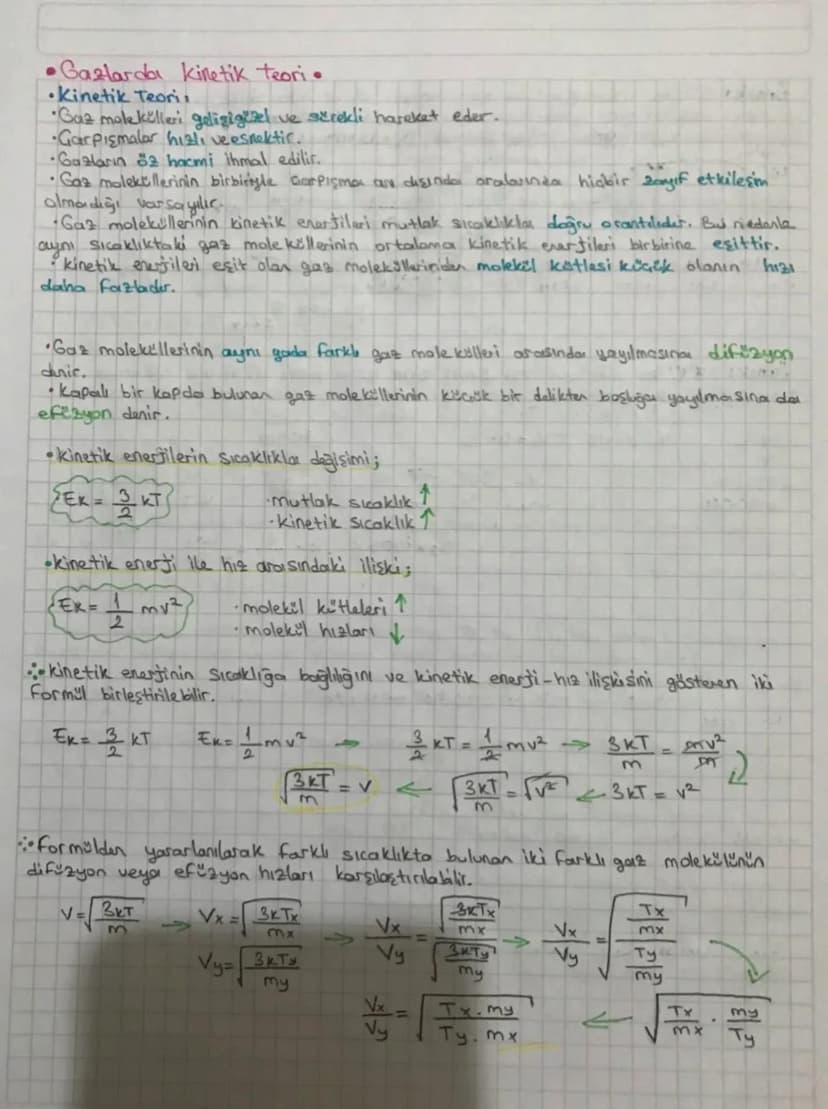 GAZLAR
• Gazların özellikleri ve gaz yasaları
•
Szellikleri
Gaz tanecikleri hem bir biriyle hem de bulundukları kabin ceperine çarparak
uygu
