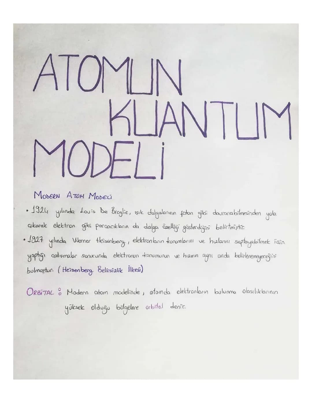 Modern Atom Modeli ve Özellikleri: 7. 9. 11. Sınıflar İçin Kısaca Özet