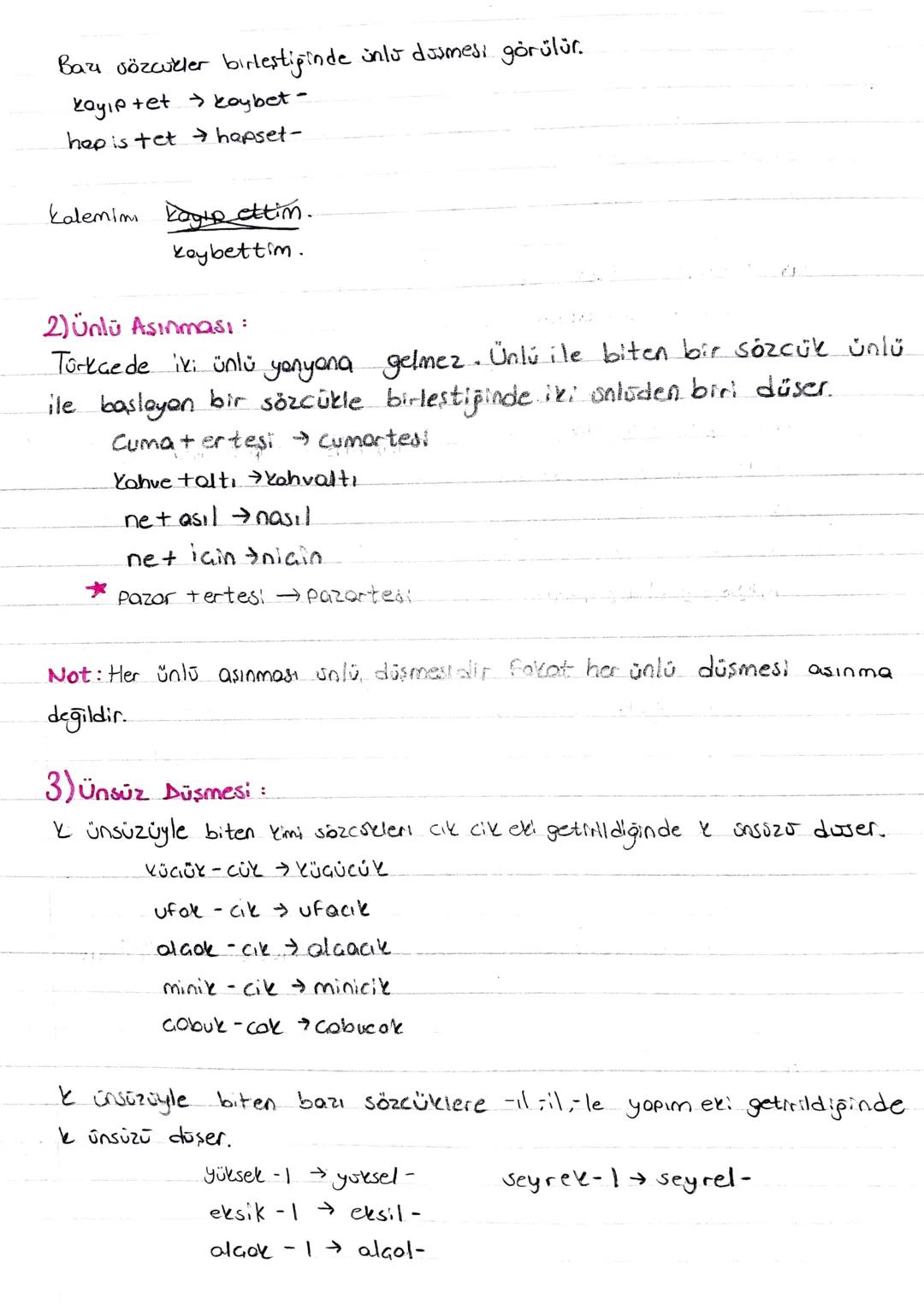 Ses Bilgisi
1- Ünlü Düşmesi (Hece Dissmess. Orta Hece Dusmesi):
İkinci hecesinde dor ünlü (1. ;,u,ü) bulunan bir.
Sözcüğe
Gekim eki getirild