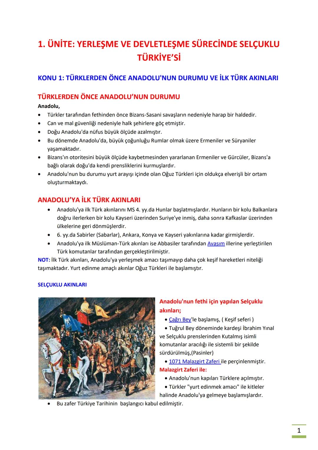 10. Sınıf Tarih Ders Notları ve Özetleri