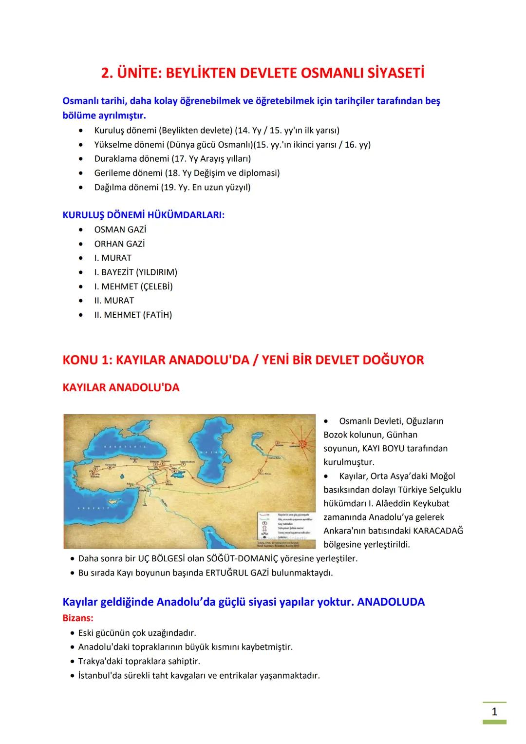 1. ÜNİTE: YERLEŞME VE DEVLETLEŞME SÜRECİNDE SELÇUKLU
TÜRKİYE'Sİ
KONU 1: TÜRKLERDEN ÖNCE ANADOLU'NUN DURUMU VE İLK TÜRK AKINLARI
TÜRKLERDEN Ö