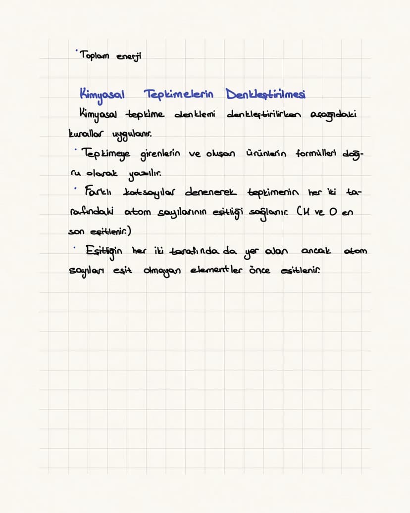 -Khimyasal Tepkimeler-
Kimyasal tepkime, bir veya daha fazla
maddenin yeni maddelere dönüşmesine denir.
Kimyasal bir tepkimenin gerçekleştiğ