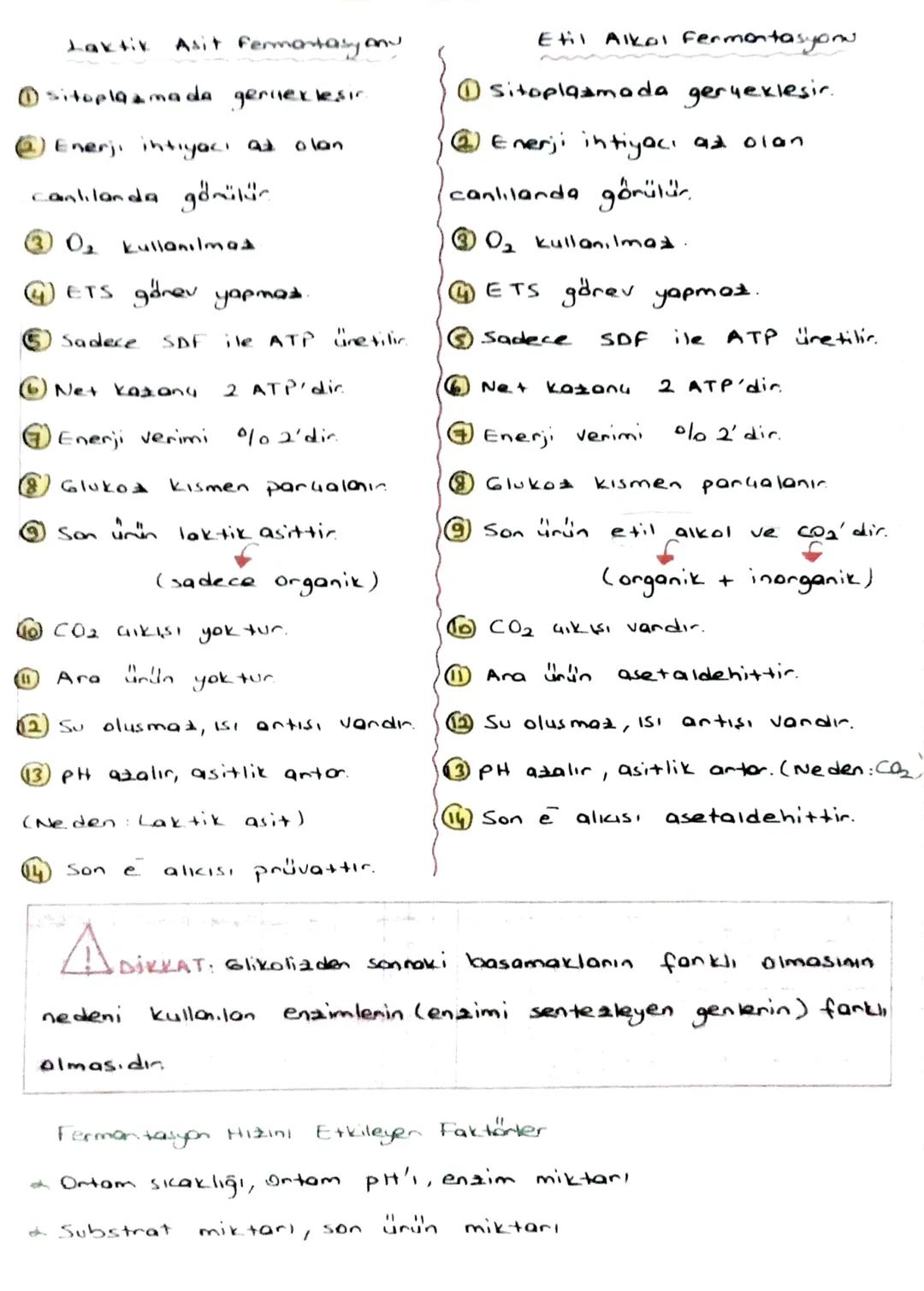 b) Etil Alkol Fermantasyonu

→iki basamakta tamamlanır.

* Glikolla

Gluko

4ATP

← 2 ATP

2 NADH + H

← 2 NAD

Glikolla

← 2 Pi

2 Prüvat

