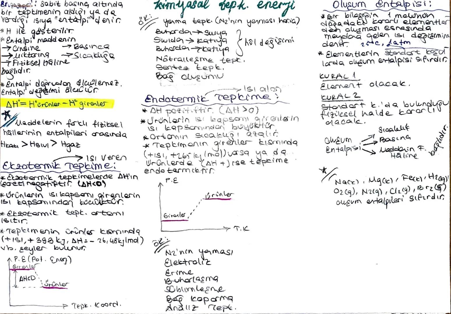 : sabit basing altında
bir tepkimenin aldığı ya da
verdiği isiya "entalp" denir.
* H ile gösterilir.
*Entalpi maddenin
→Cinsine
→ Basines
Mi
