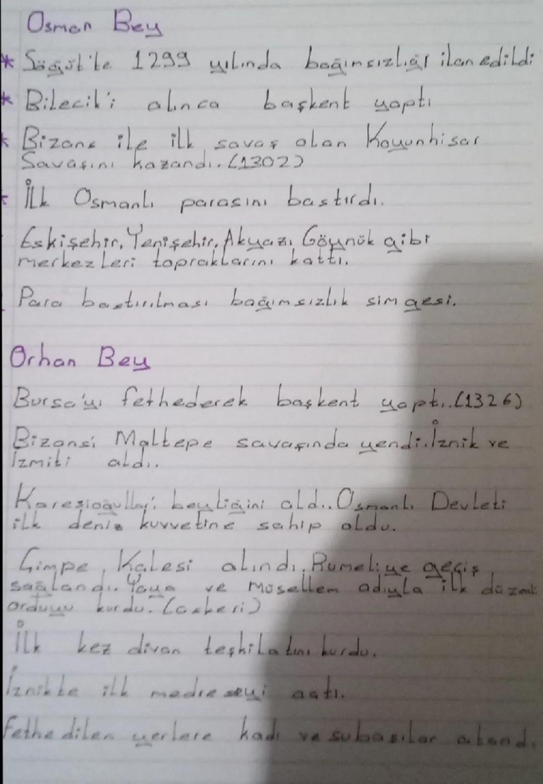 Osman bey ve Orhan bey dönemi