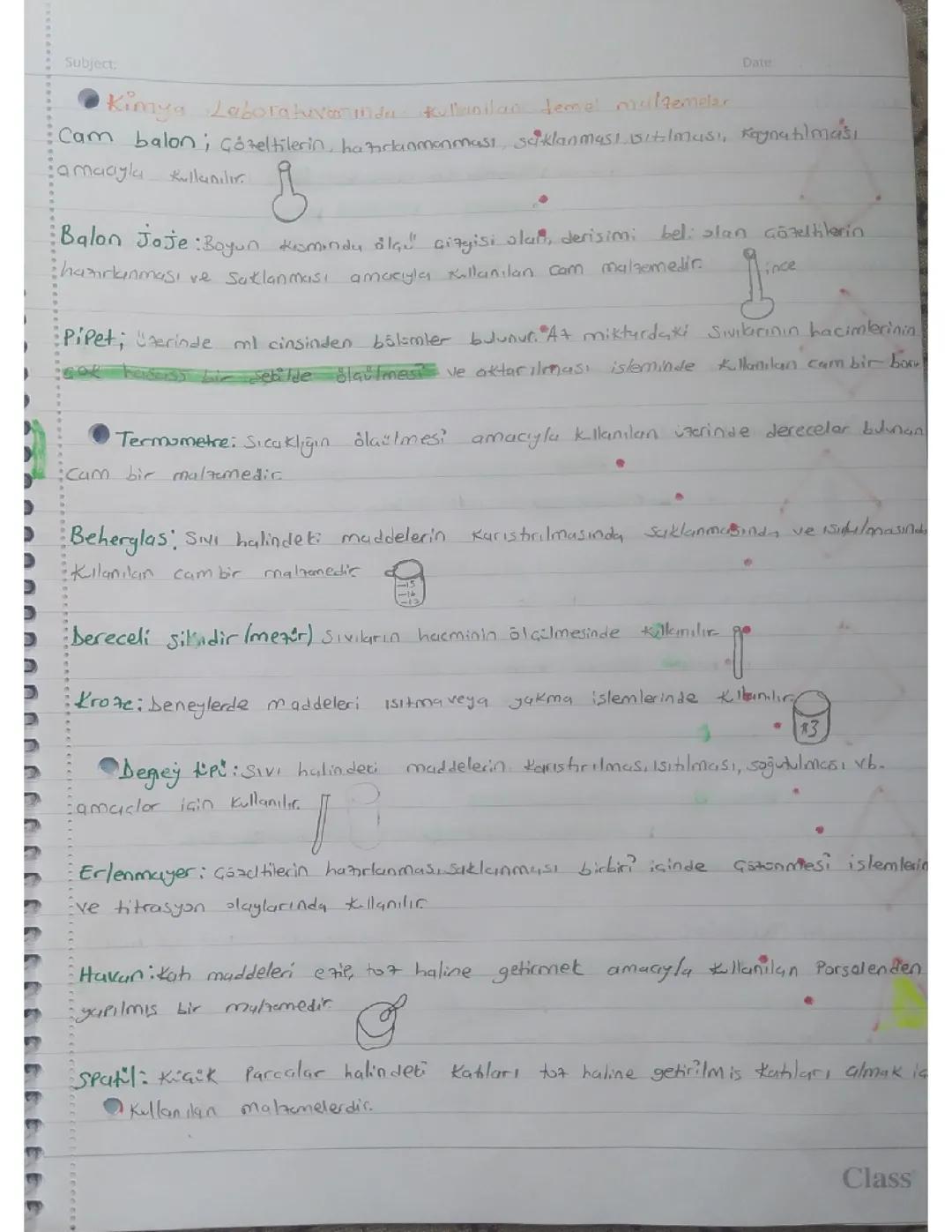 Laboratuvarlarda kullanılan Temel malzemeler