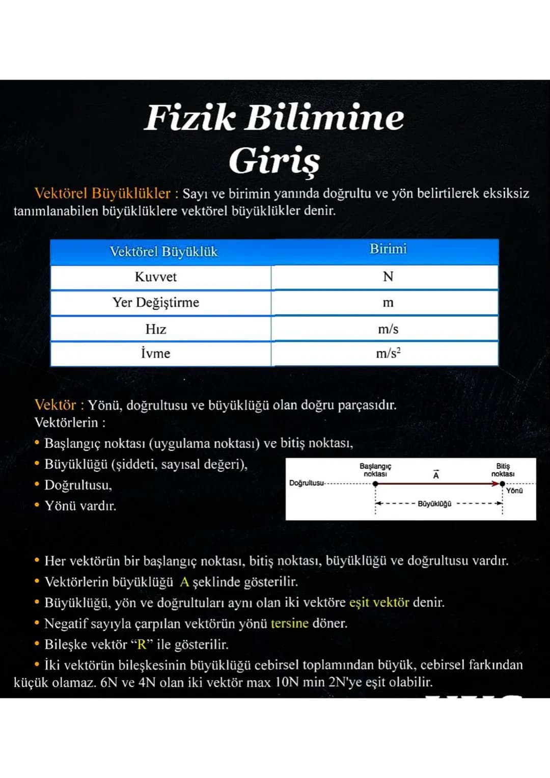 Fizik Bilimine
Giriş
Türetilmiş Büyüklükler: Nicel gözlemin sonucu, birden fazla temel büyüklük
kullanılarak ifade ediliyorsa büyüklük türet
