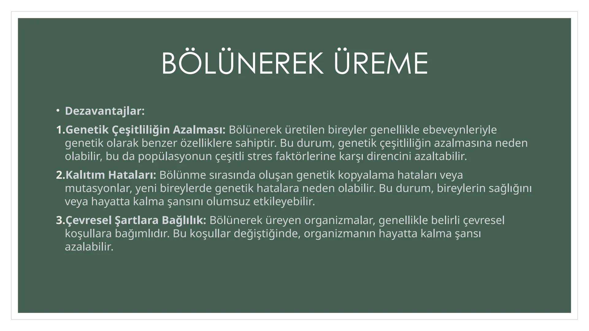 EŞEYSİZ ÜREME
YÖNTEMLERİNİN
CANLILAR
AÇISINDAN
AVANTAJ VE
DEZAVANTAJLARI EŞEYSİZ ÜREME ÇEŞİTLERİ
YUMRU GÖVDE
İLE ÜREME
VEJETATİF
ÜREME
SÜRÜN