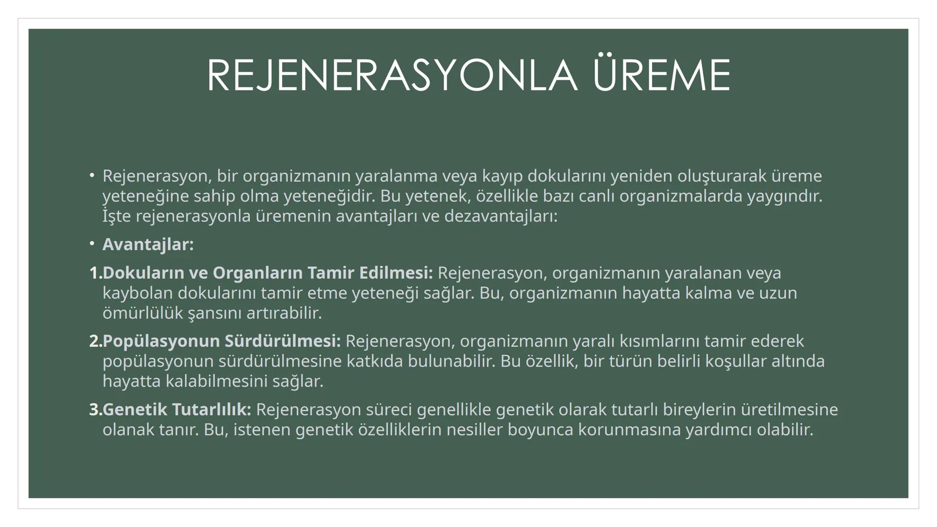 EŞEYSİZ ÜREME
YÖNTEMLERİNİN
CANLILAR
AÇISINDAN
AVANTAJ VE
DEZAVANTAJLARI EŞEYSİZ ÜREME ÇEŞİTLERİ
YUMRU GÖVDE
İLE ÜREME
VEJETATİF
ÜREME
SÜRÜN