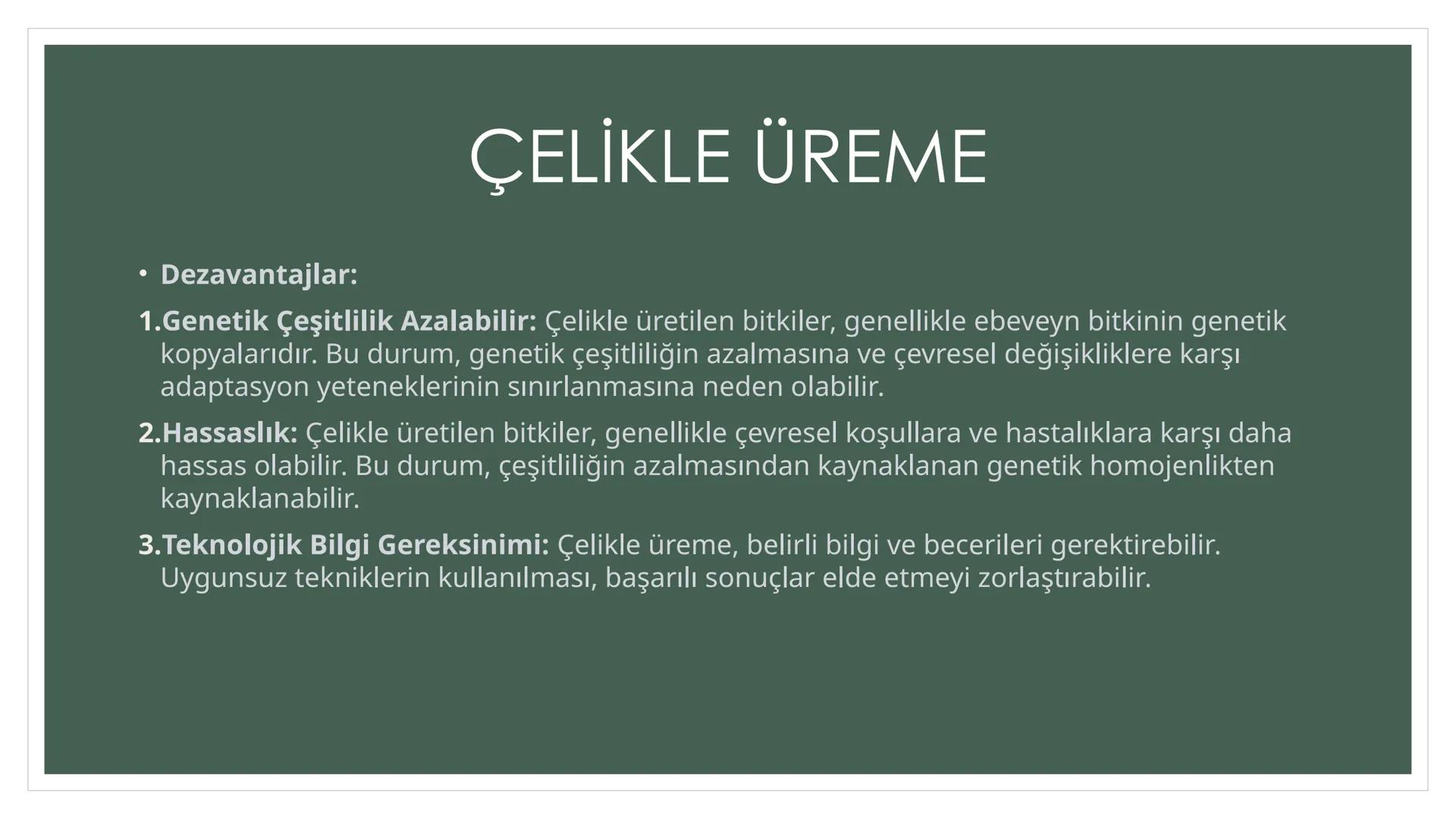 EŞEYSİZ ÜREME
YÖNTEMLERİNİN
CANLILAR
AÇISINDAN
AVANTAJ VE
DEZAVANTAJLARI EŞEYSİZ ÜREME ÇEŞİTLERİ
YUMRU GÖVDE
İLE ÜREME
VEJETATİF
ÜREME
SÜRÜN