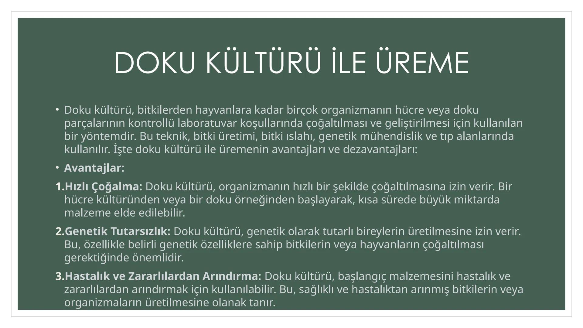 EŞEYSİZ ÜREME
YÖNTEMLERİNİN
CANLILAR
AÇISINDAN
AVANTAJ VE
DEZAVANTAJLARI EŞEYSİZ ÜREME ÇEŞİTLERİ
YUMRU GÖVDE
İLE ÜREME
VEJETATİF
ÜREME
SÜRÜN