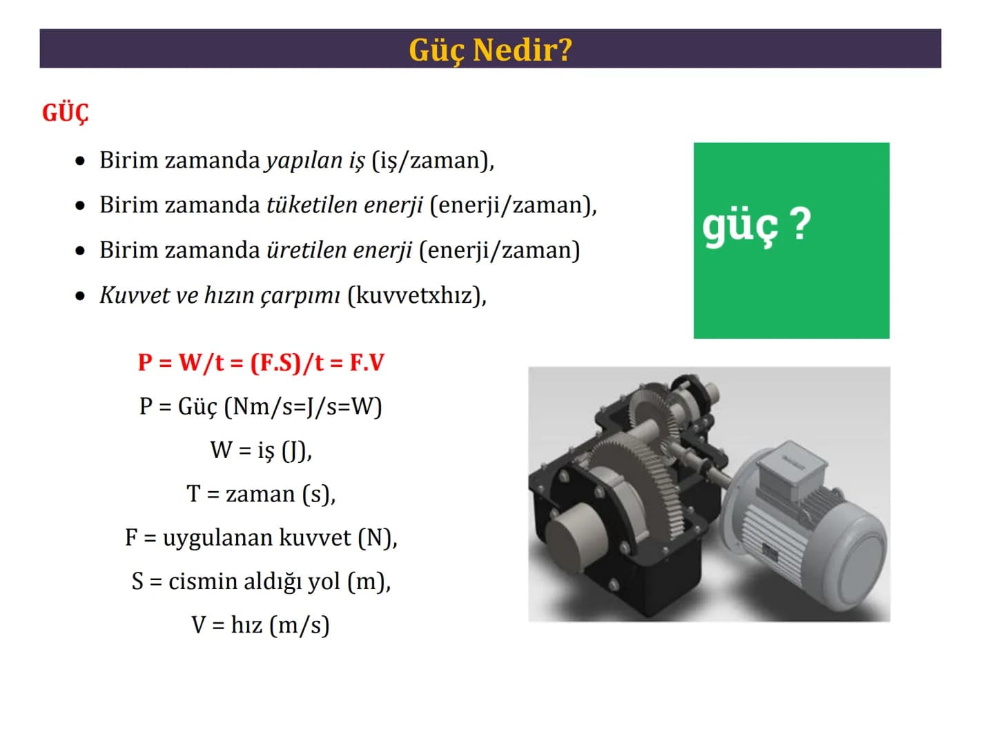 6. Mekanik Enerji Mekanik Enerji
MEKANİK ENERJİ
Mekanik enerji cismin hareketli olup olmaması durumuna göre iki kısımda
incelenir;
• Potansi