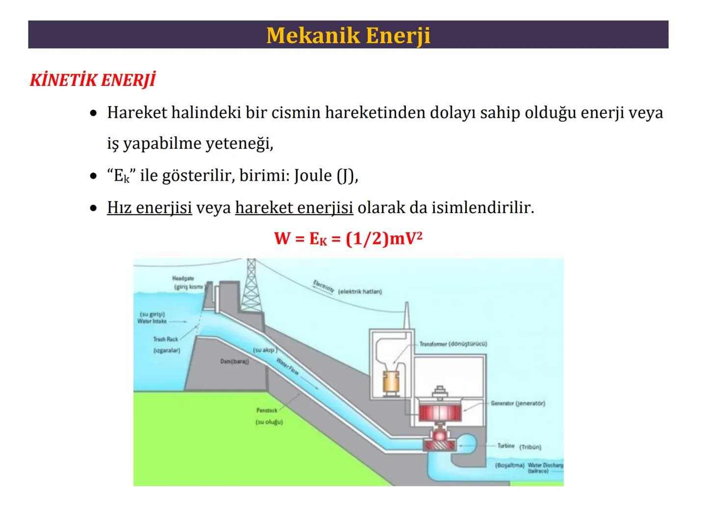 6. Mekanik Enerji Mekanik Enerji
MEKANİK ENERJİ
Mekanik enerji cismin hareketli olup olmaması durumuna göre iki kısımda
incelenir;
• Potansi