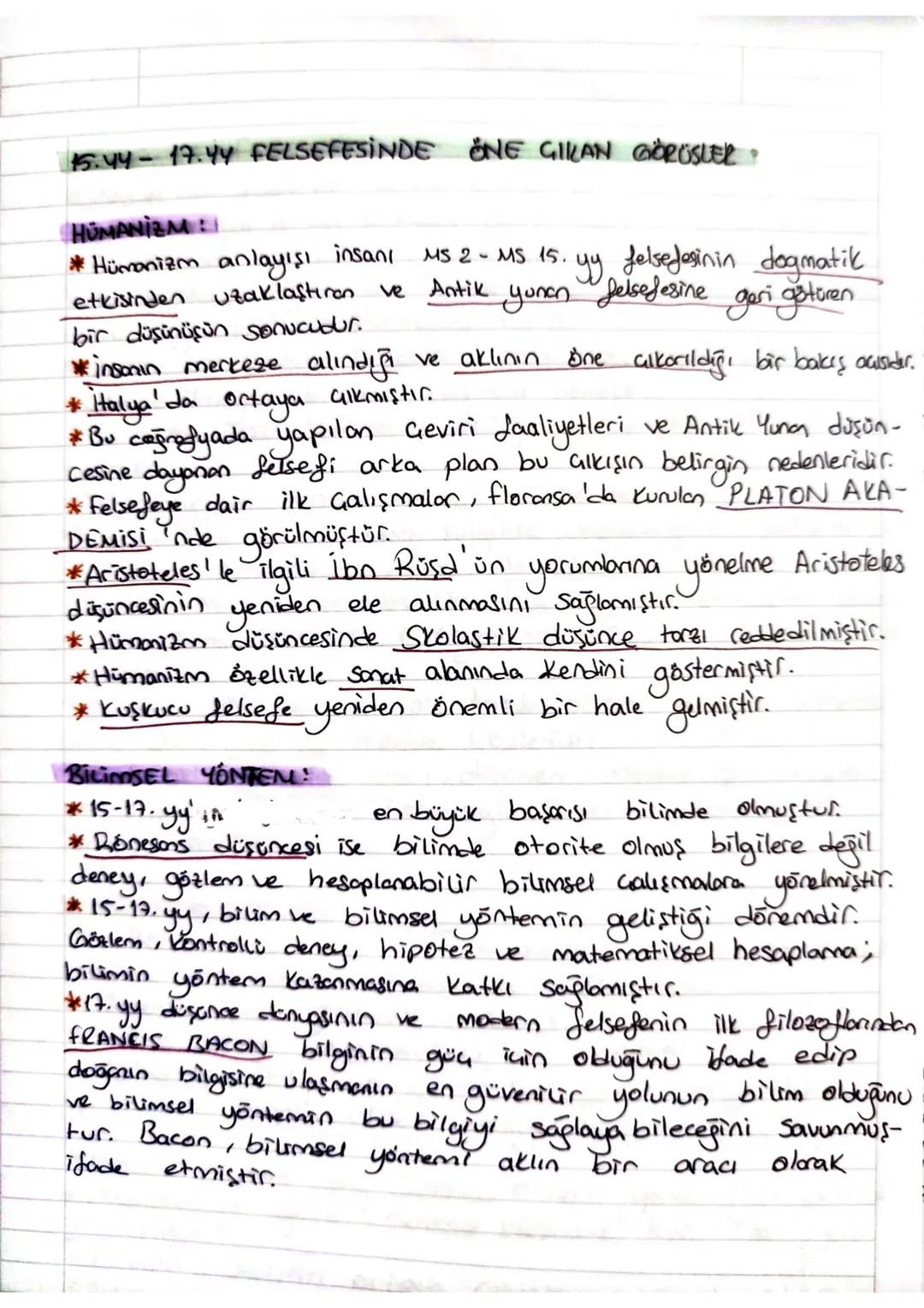 15.44-17.44 FELSEFESİNDE ÖNE GIKAN GÖRÜSLER

HÜMANIZM
* Hümanizm anlayışı insanı MS2 - MS 15. yy felsefesinin dogmatik
etkisinden uzaklaştır
