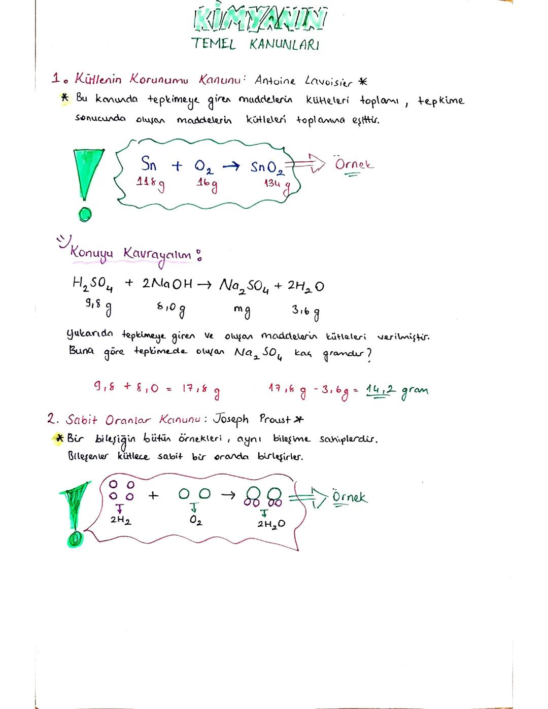 Kimyanın Temel Kanunları 