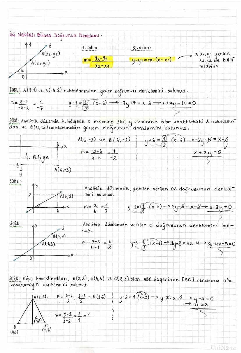ANALITIK GEOMETRÍ:
Dik Koordinat Sistemi:
Başlangıç noktasında (sıfır) dik kesişen iki reel
say
doğrusunun aluşturduğu siste
me "dik koordin