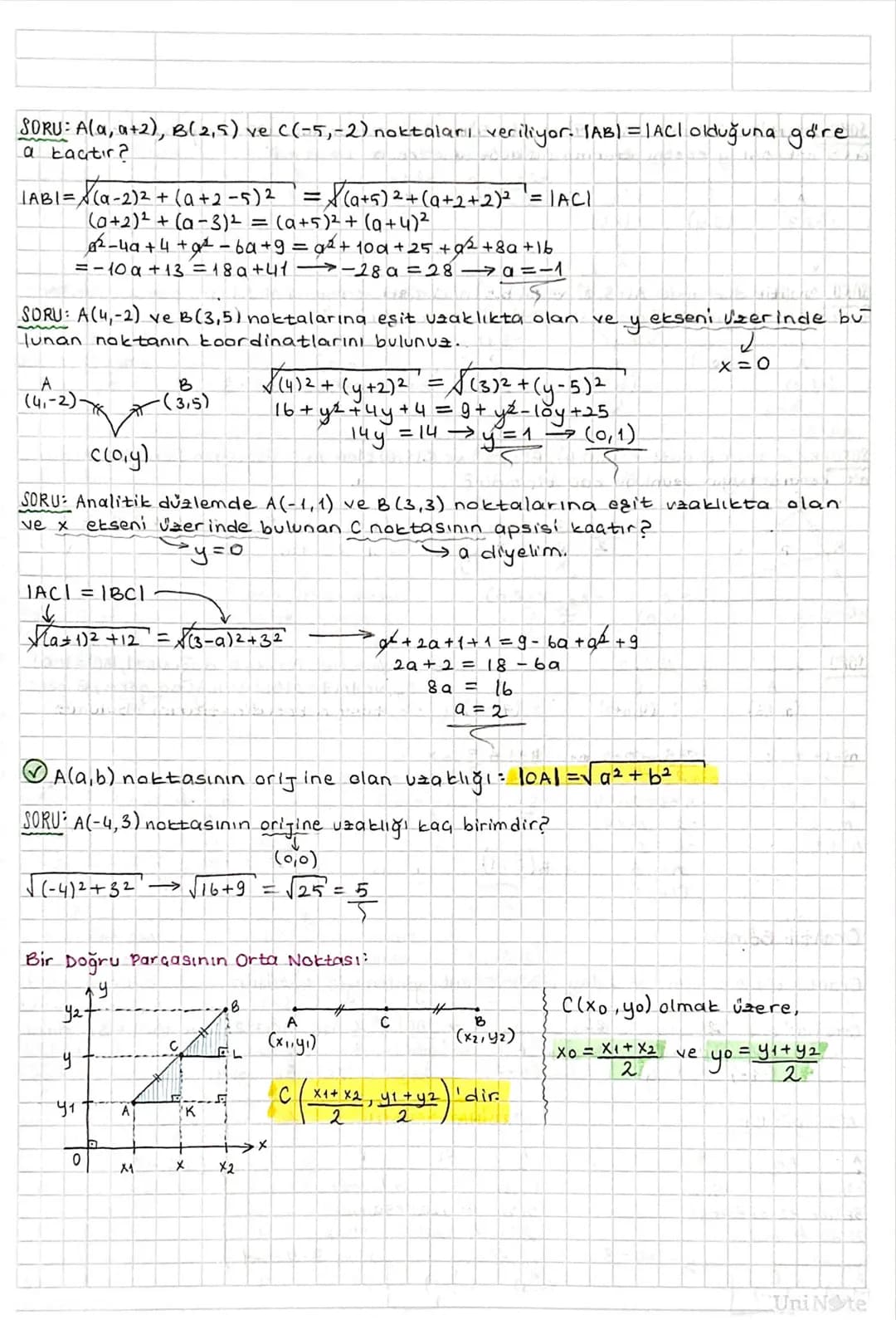 ANALITIK GEOMETRÍ:
Dik Koordinat Sistemi:
Başlangıç noktasında (sıfır) dik kesişen iki reel
say
doğrusunun aluşturduğu siste
me "dik koordin