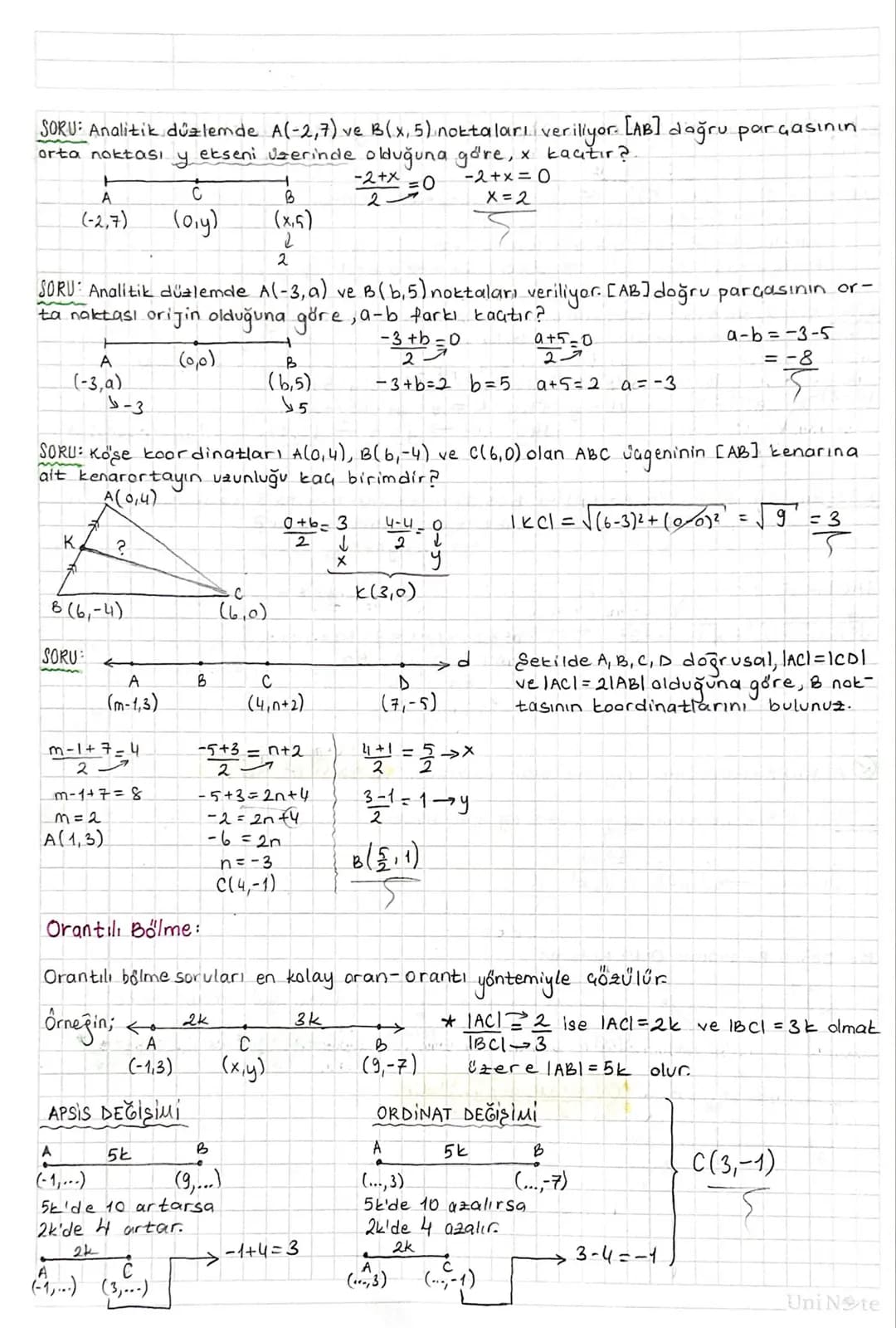 ANALITIK GEOMETRÍ:
Dik Koordinat Sistemi:
Başlangıç noktasında (sıfır) dik kesişen iki reel
say
doğrusunun aluşturduğu siste
me "dik koordin