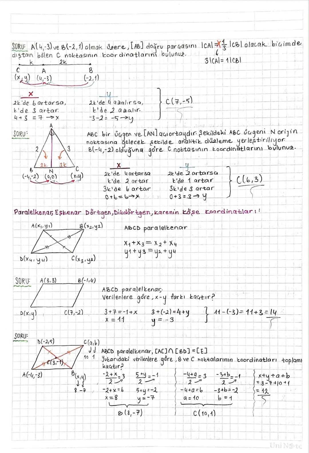 ANALITIK GEOMETRÍ:
Dik Koordinat Sistemi:
Başlangıç noktasında (sıfır) dik kesişen iki reel
say
doğrusunun aluşturduğu siste
me "dik koordin