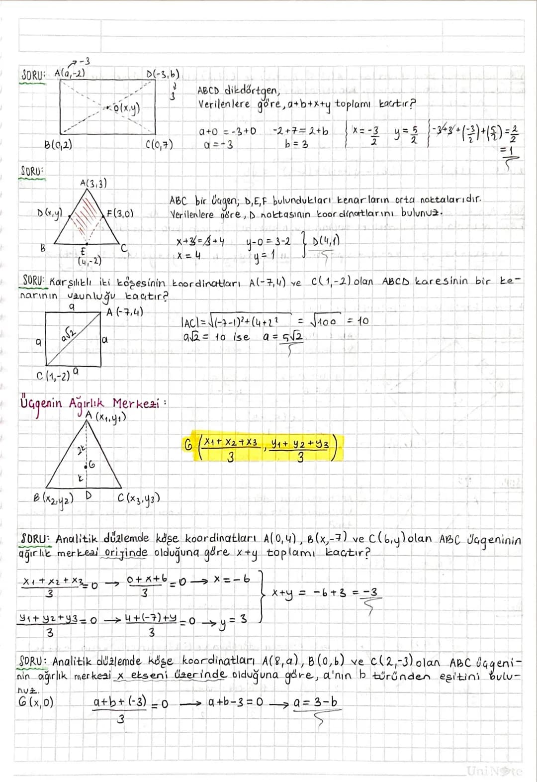 ANALITIK GEOMETRÍ:
Dik Koordinat Sistemi:
Başlangıç noktasında (sıfır) dik kesişen iki reel
say
doğrusunun aluşturduğu siste
me "dik koordin