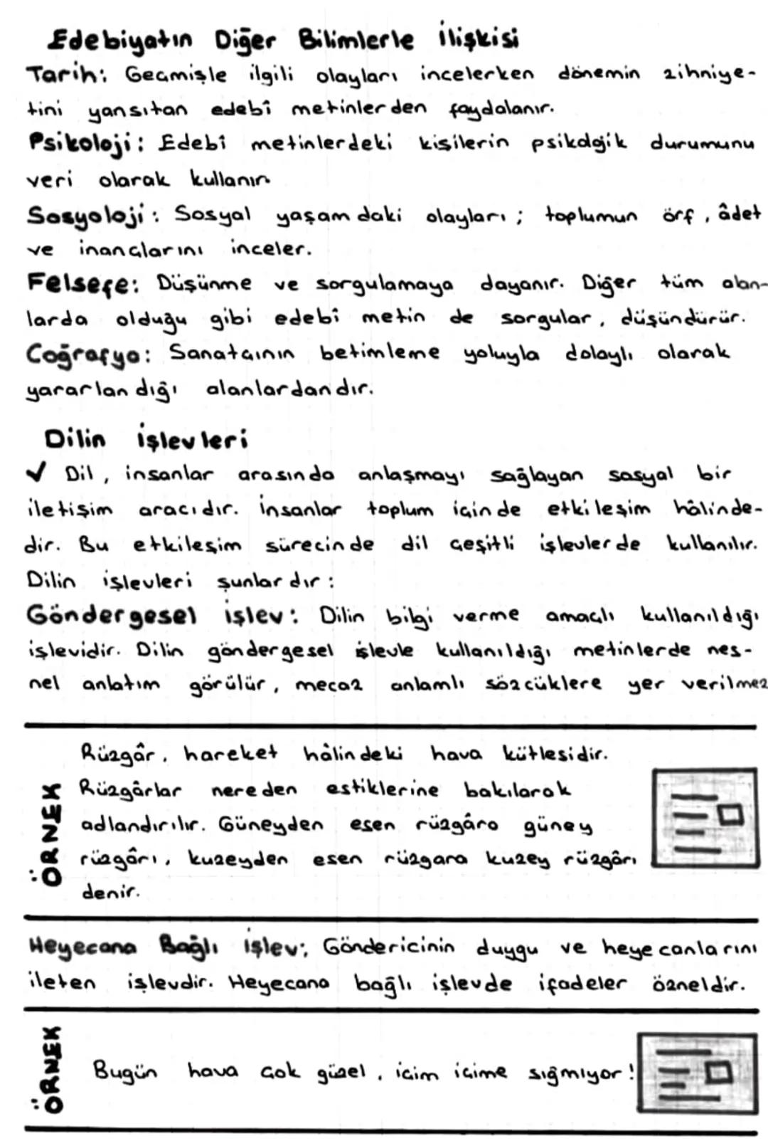 Edebiyatın Diğer Bilimlerle ilişkisi
Tarih: Geçmişle ilgili olayları incelerken dönemin zihniye-
tini yansıtan edebi metinler den faydalanır