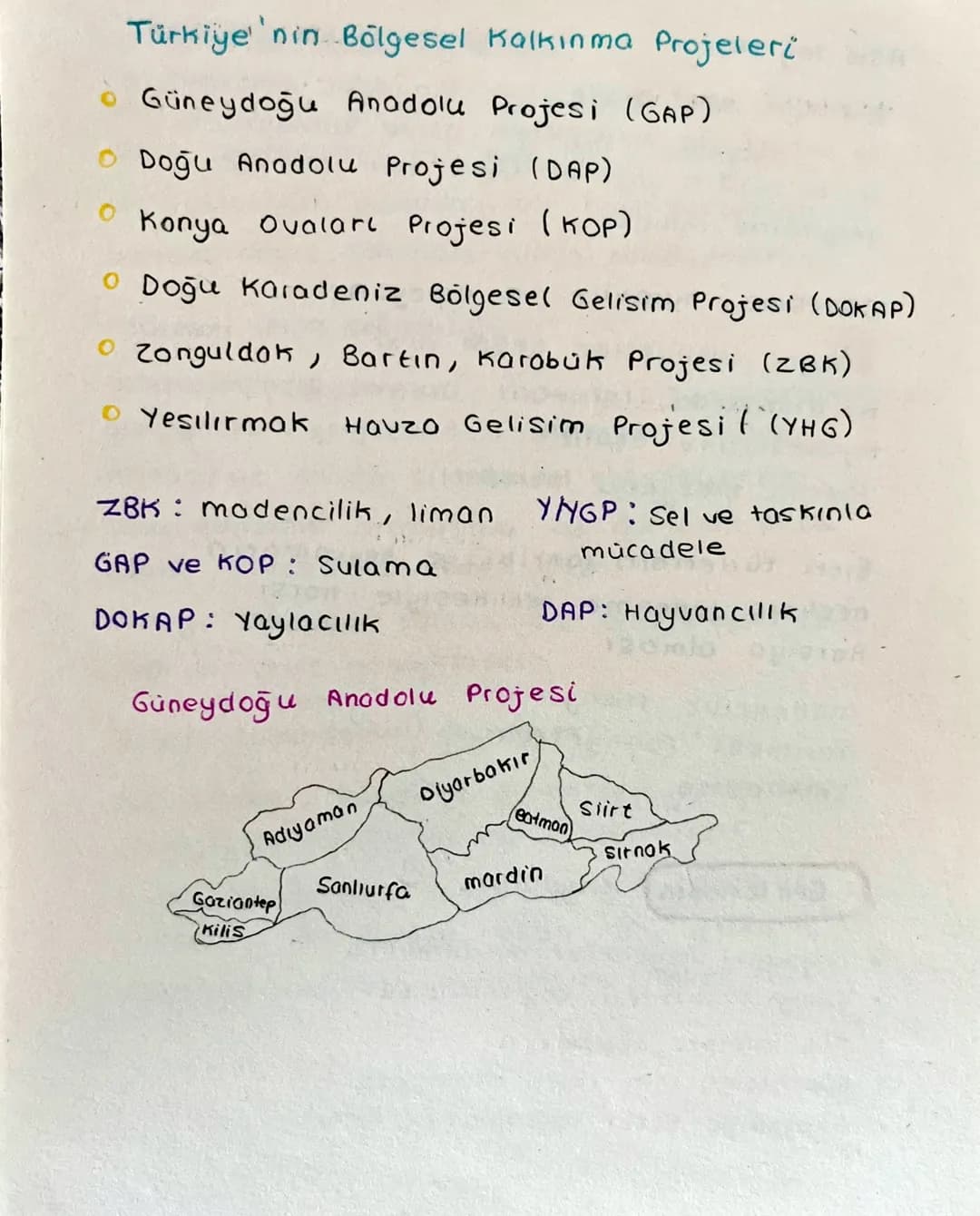Türkiye nin Bölgesel Kalkınma Projeleri
Güneydoğu Anadolu Projesi (GAP).
• Doğu Anadolu Projesi (DAP)
Konya Ovaları Projesi (KOP)
o Doğu Kar