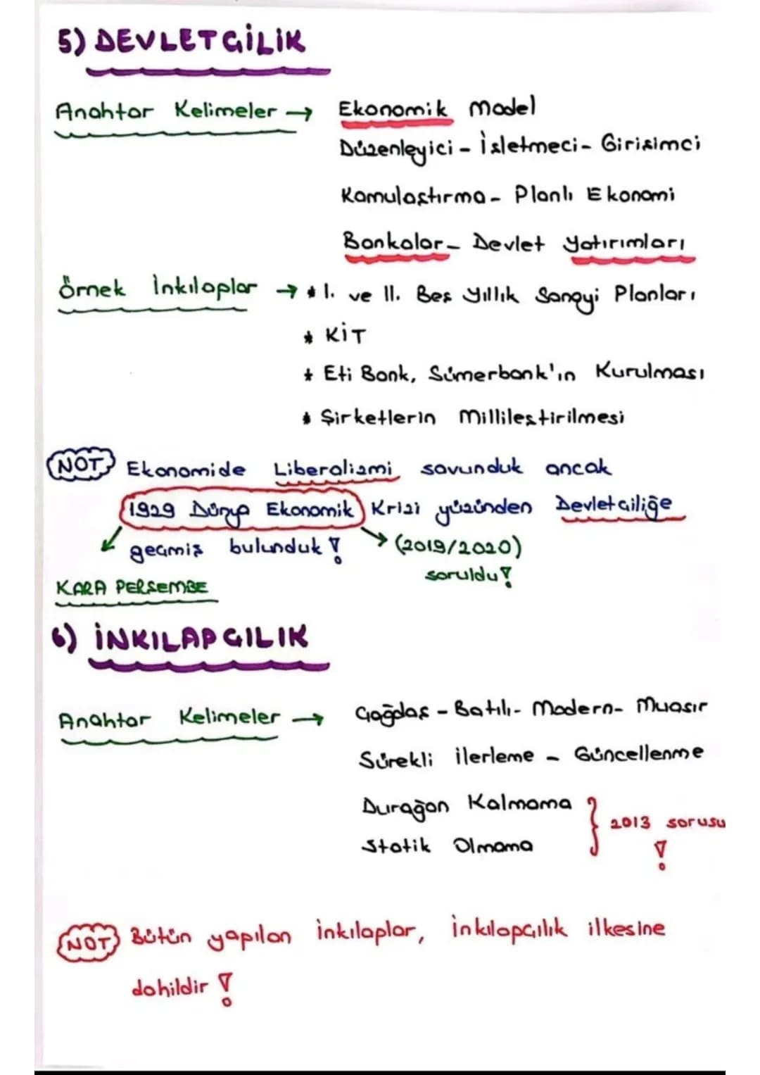 NOT
ATATÜRK INKILAPLARI
↳ Islahat Düzeltme, Lyileştirme, Reform.
Linkilap Köklü değişikliklerdir.
-
NOT 2 Türk inkılabi'nın Özellikleri;
* U