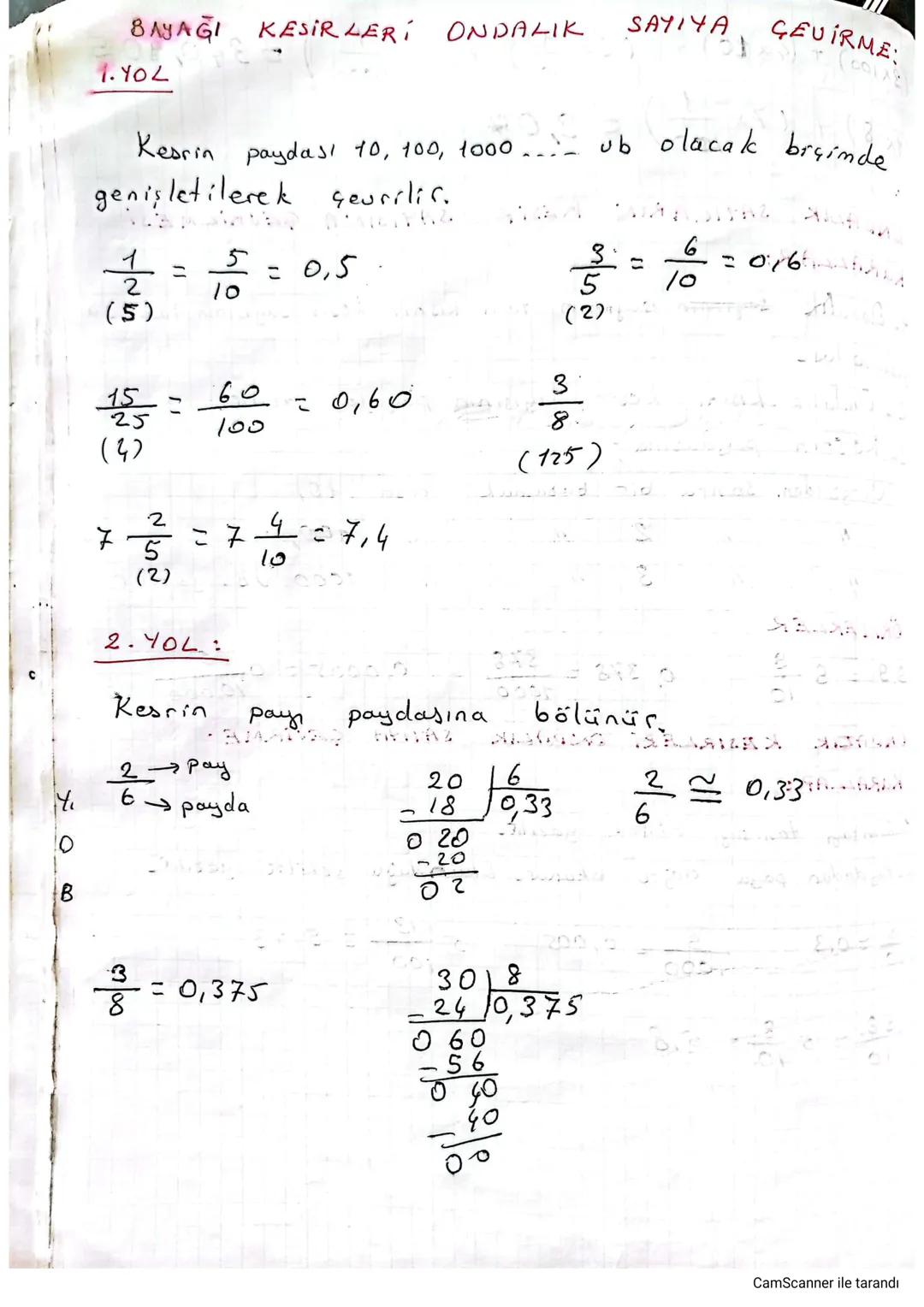 # ONDA LIK SAYILAR

Paydası 10, 100, 1000, 10.000 gibi olan kesir sayıla
rina ondalık kesir denic.

$
\frac{3}{10}
$ $\rightarrow$ ondalık k