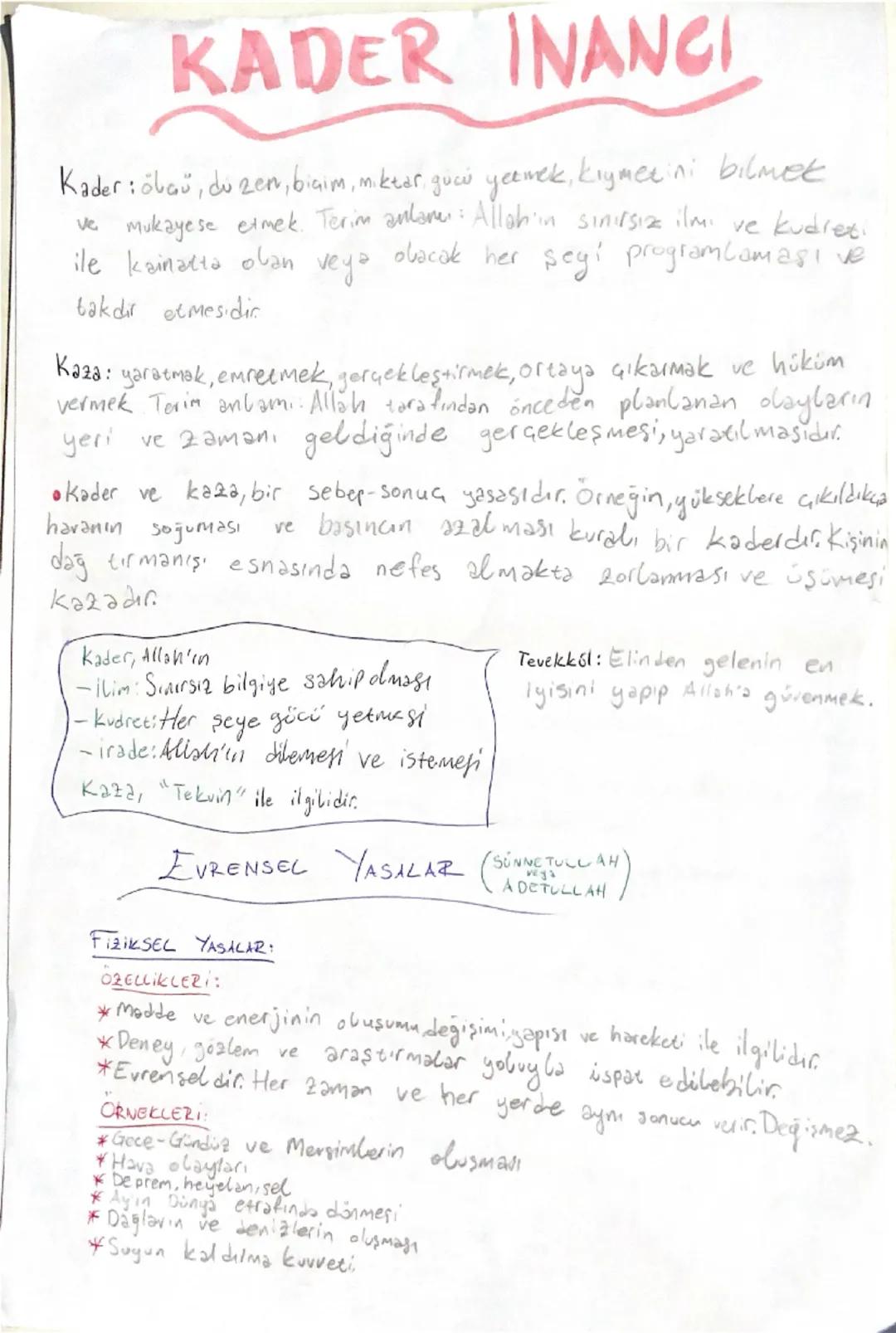 8. Sinif DKAB kader inanci