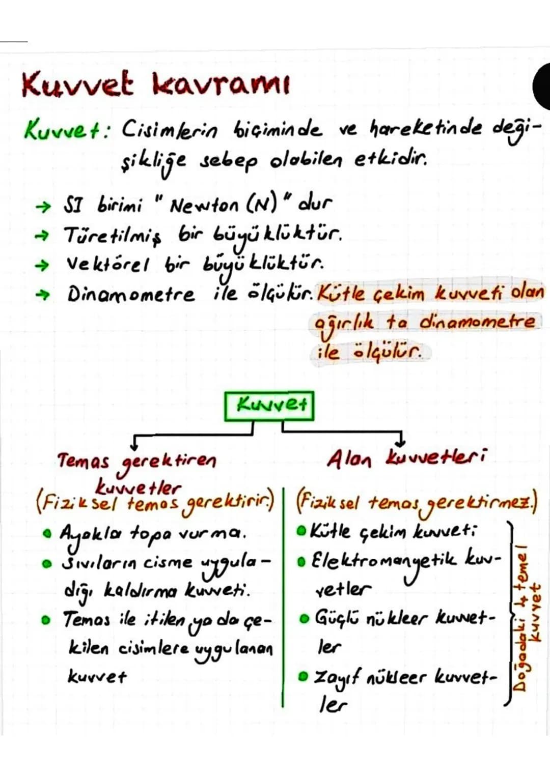 Dengelenmiş ve dengelenmemis
kuvvetler
Bir cisme etki eden kuvvetlerin bileşkesi sıfır
(Fnet = 0) ise cisim dengelenmiş kuvvetlerin etki-
si