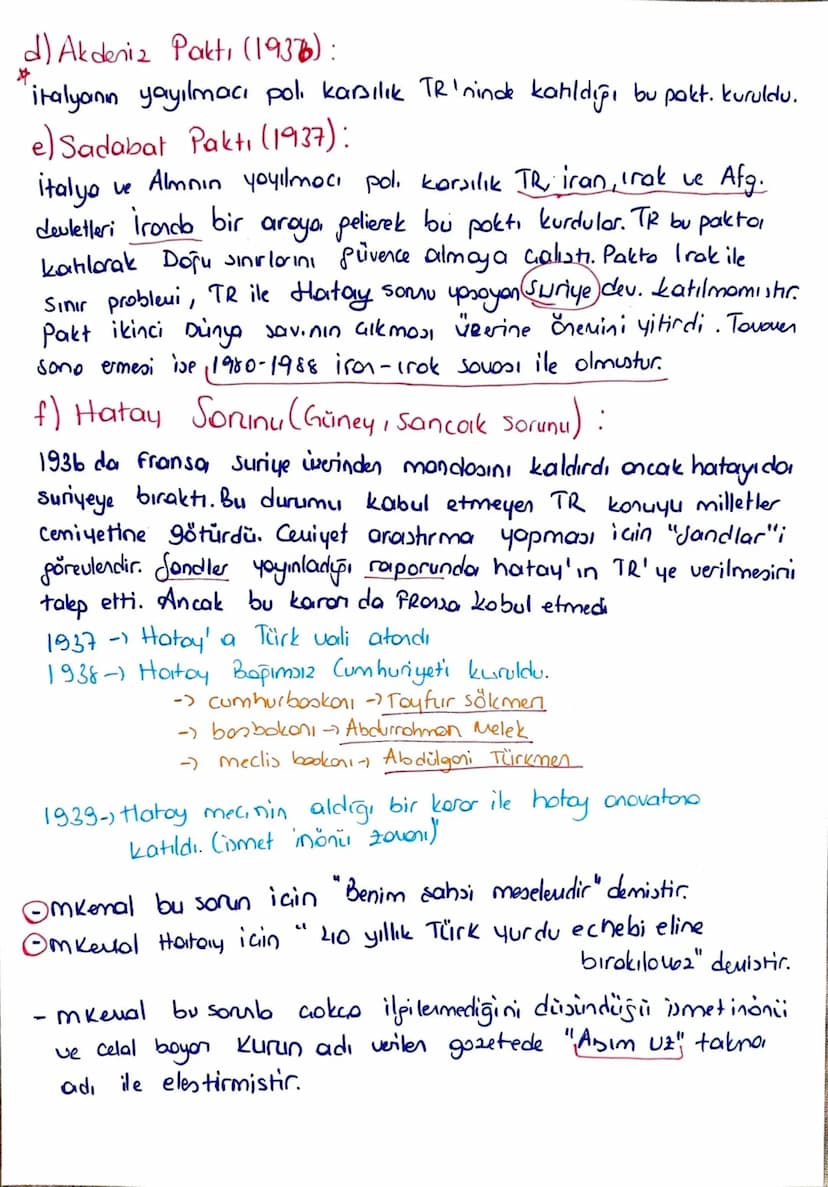 -> 1932-1939 Türk Dış Politiko
Barışa katkıda bulunmak, sınırlarına korumak
a) Milletler Cemiyeti'ne giriş (1932)
paris Boris Konferansıda k