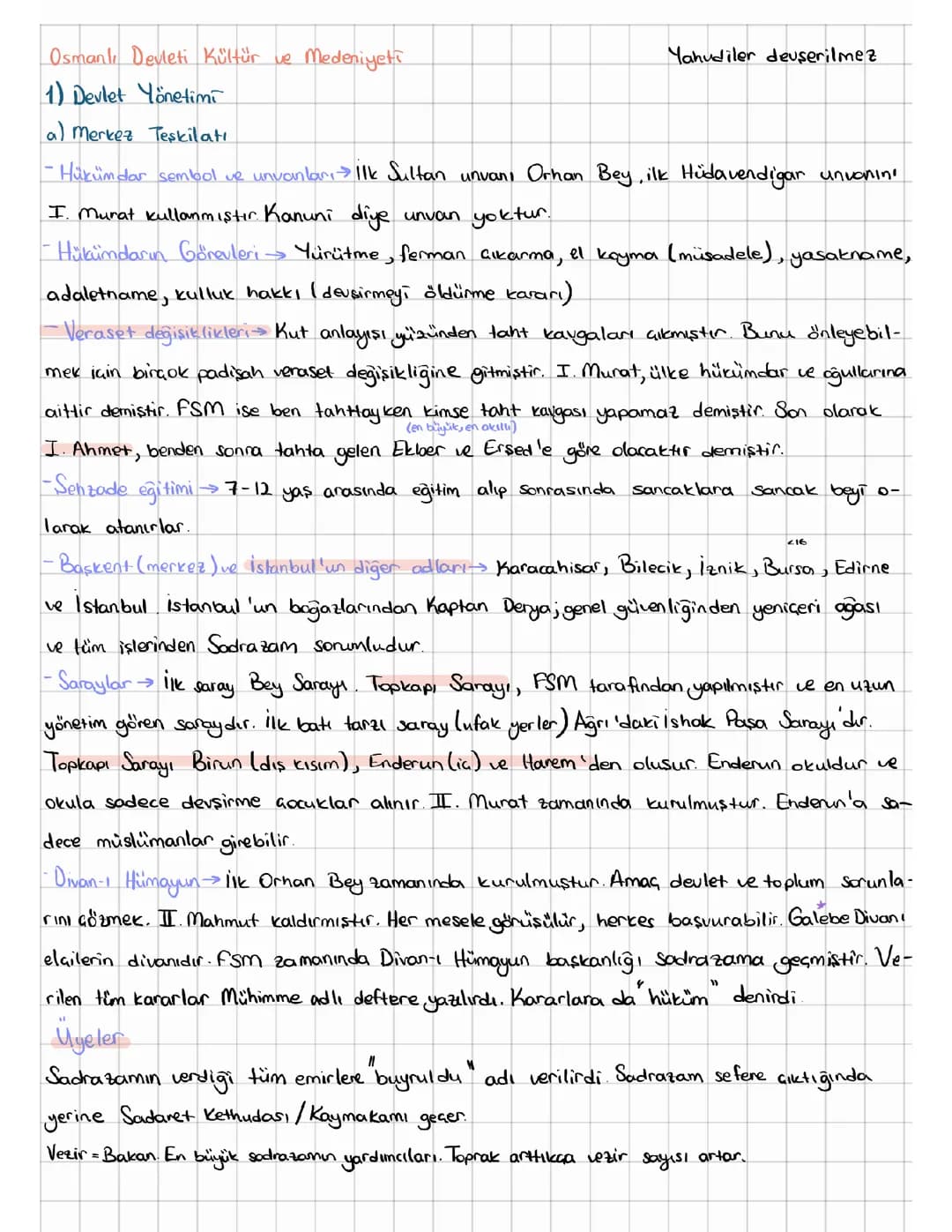 Osmanlı Devleti Kültür ve Medeniyeti Ders Notları - PDF & Çıkmış Sorular