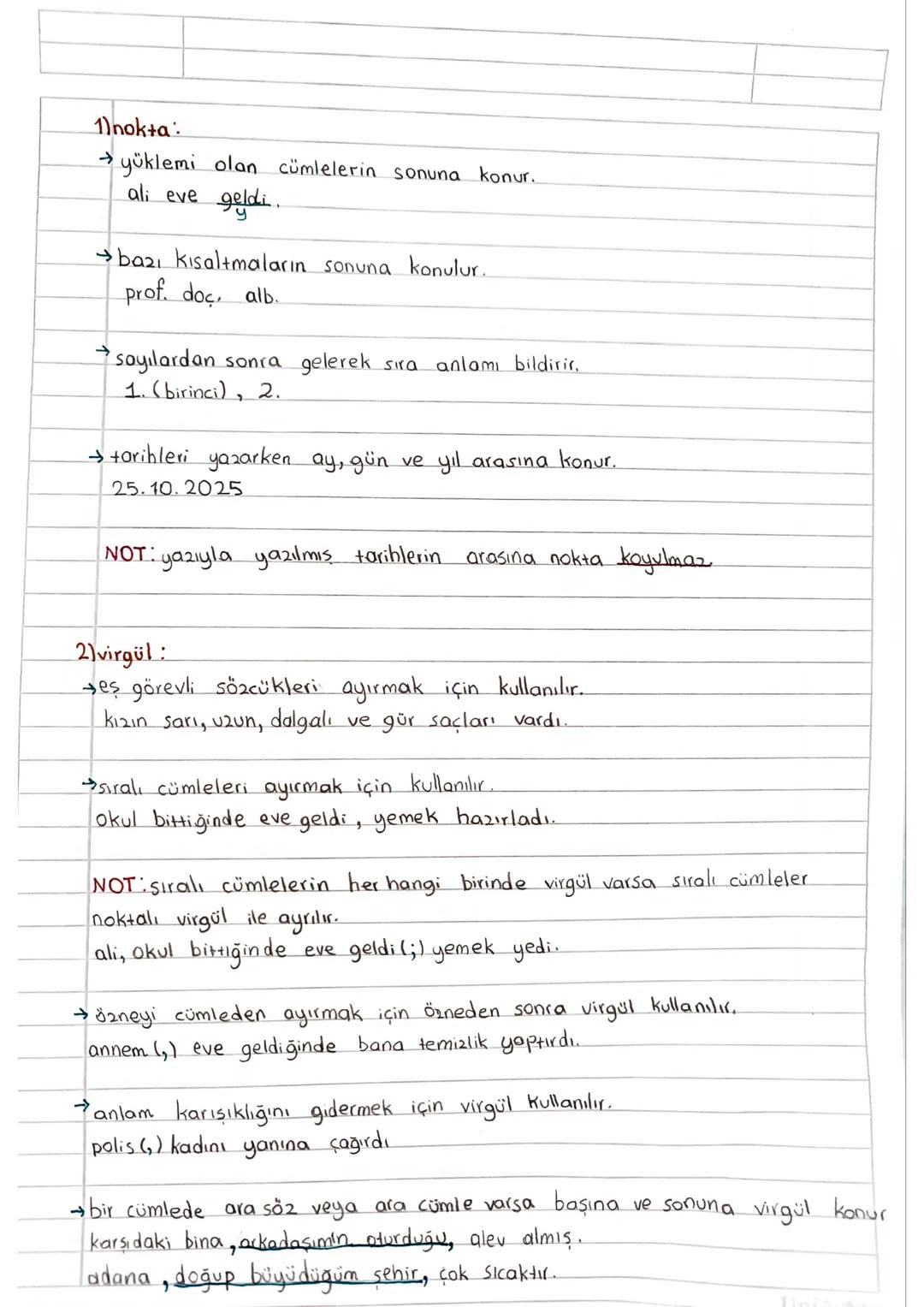 1)nokta:
yüklemi olan cümlelerin sonuna konur.
ali eve geldi.
→ bazı kısaltmaların sonuna konulur.
prof. doc, alb.
7 sayılardan sonra gelere