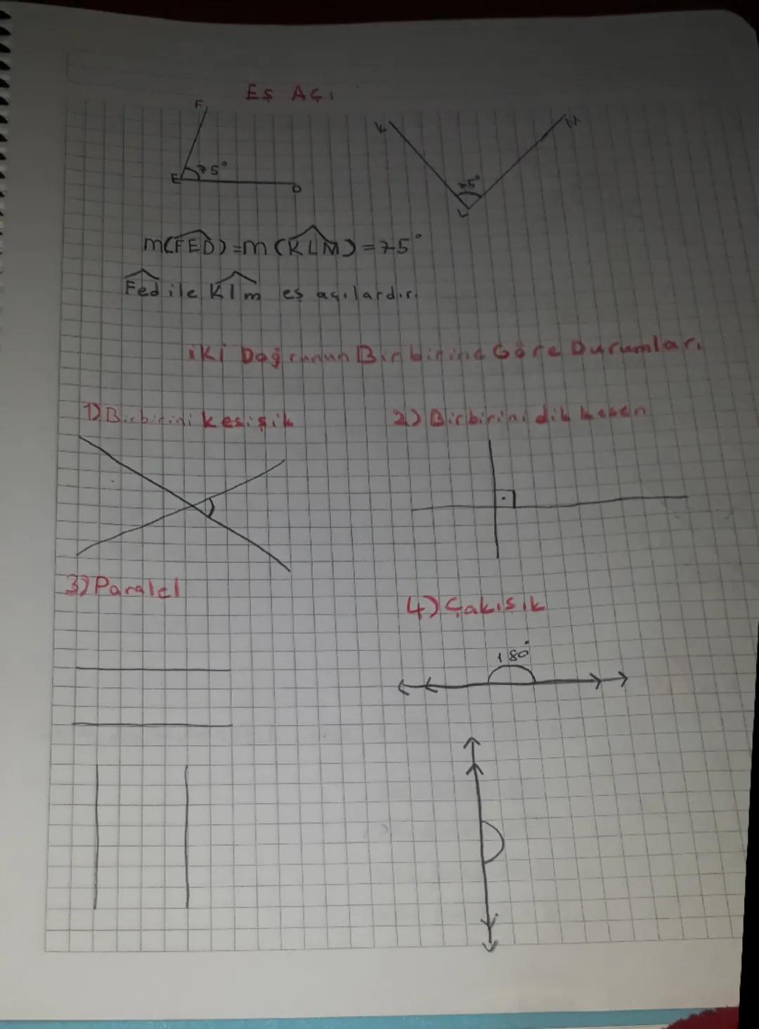 Matematikte Eş Açılar Özeti ve Çalışma Rehberi