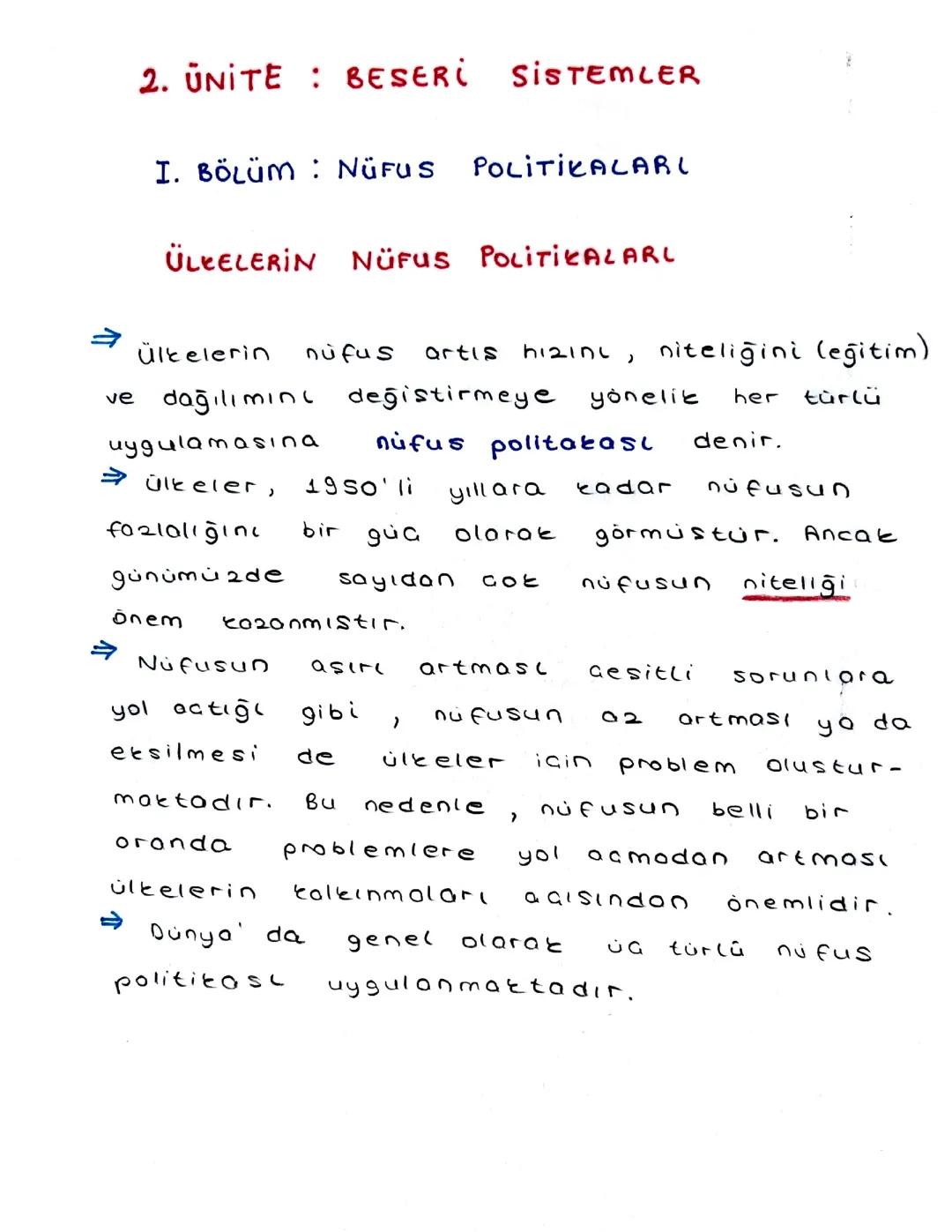 Ülkelerin Nüfus Politikaları